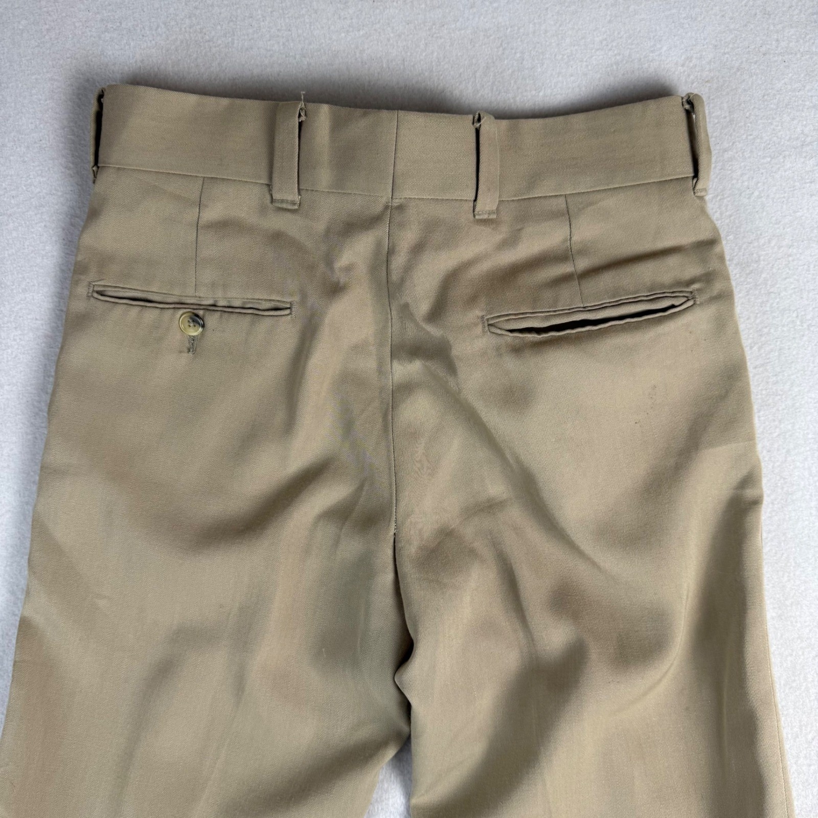 Vintage Levis Panatela Tan Khaki Flare Leg Trousers 70s Wide Leg Pants 31×30