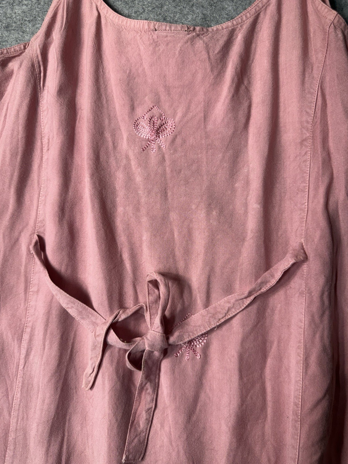 Vintage 1990s Beautiful Rose Pink Embroidered Beaded Midi/Maxi Dress Boho READ