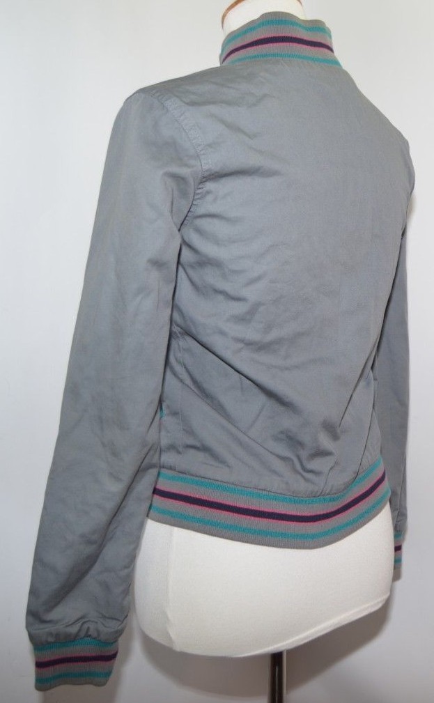 VTG 90s Billabong Spell Out Reversible Gray Plaid Teal Pink Jacket Womens S M