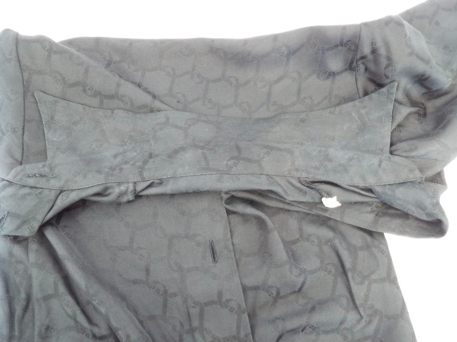 Vintage Roberta di Camerino Black Silk Blouse Shirt XS 6 Belt Logo Gold Buttons