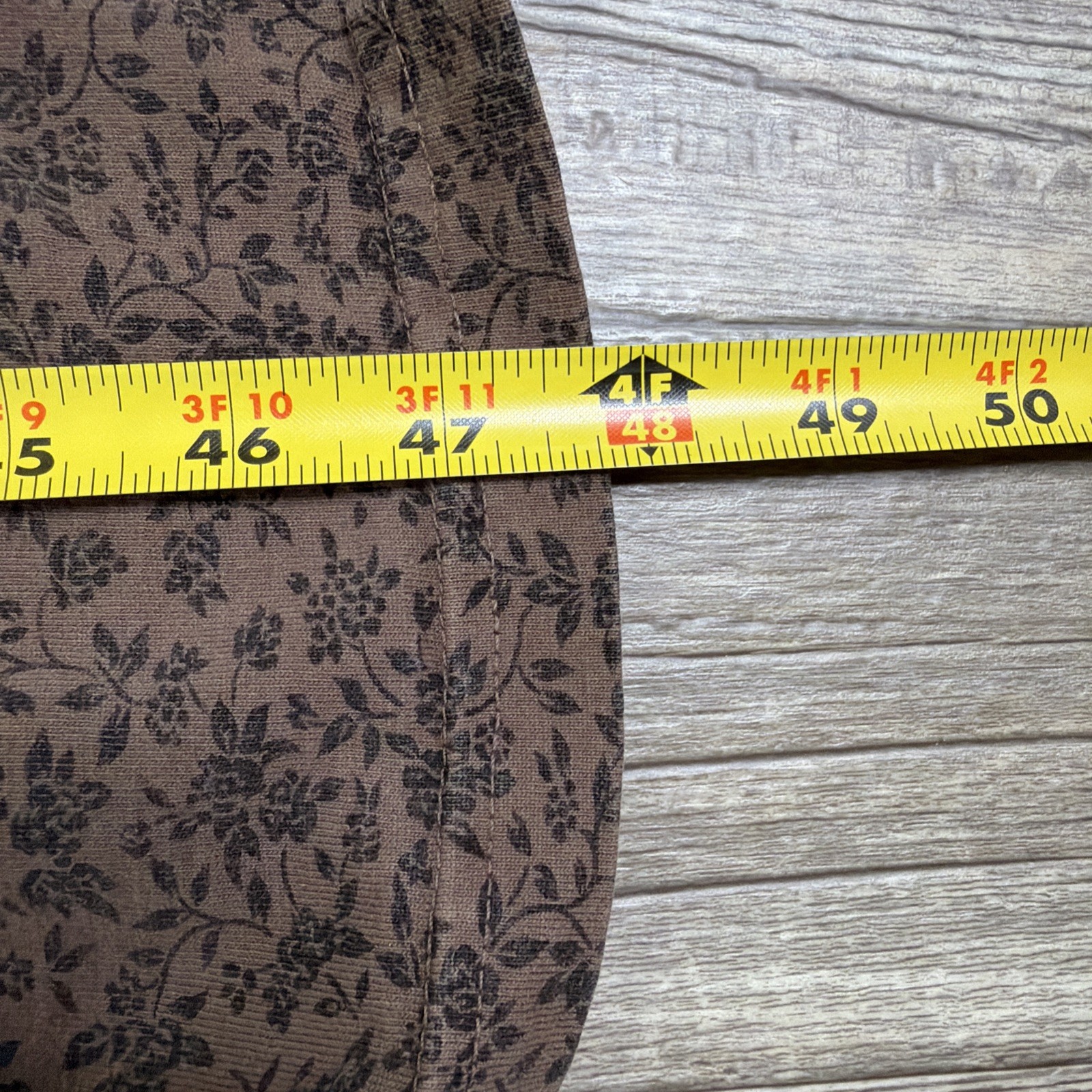 Vintage Cotton 2 Wear Long Sleeve Modest Brown Maxi Dress Size L