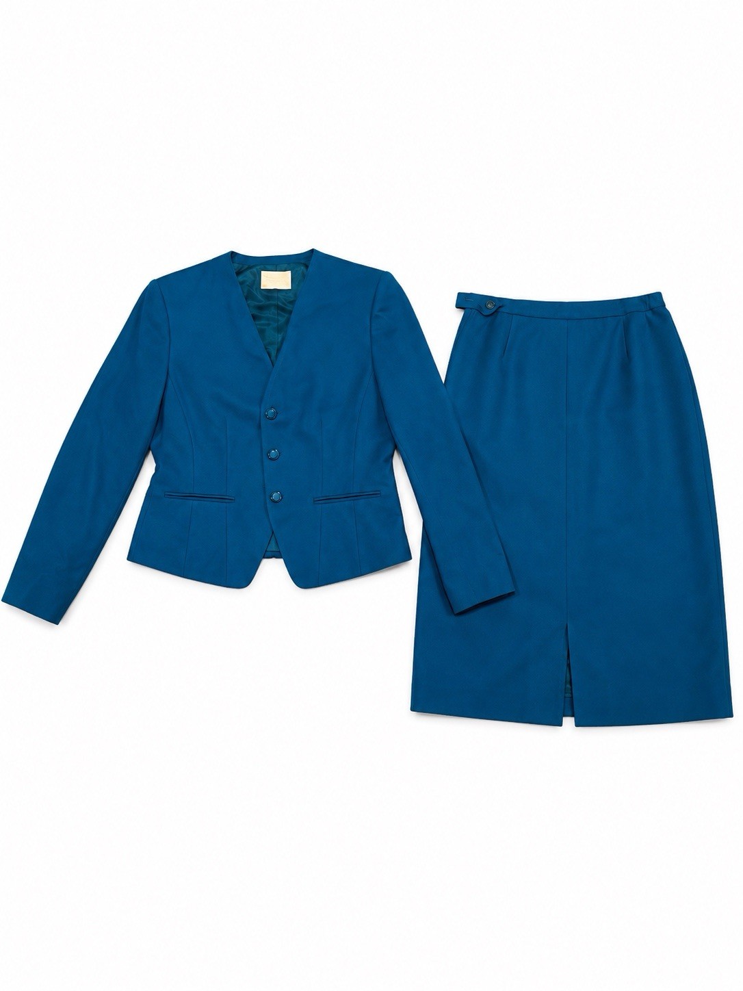 Vintage Pendleton Women’s Small Teal Blue Virgin Wool Skirt Suit USA