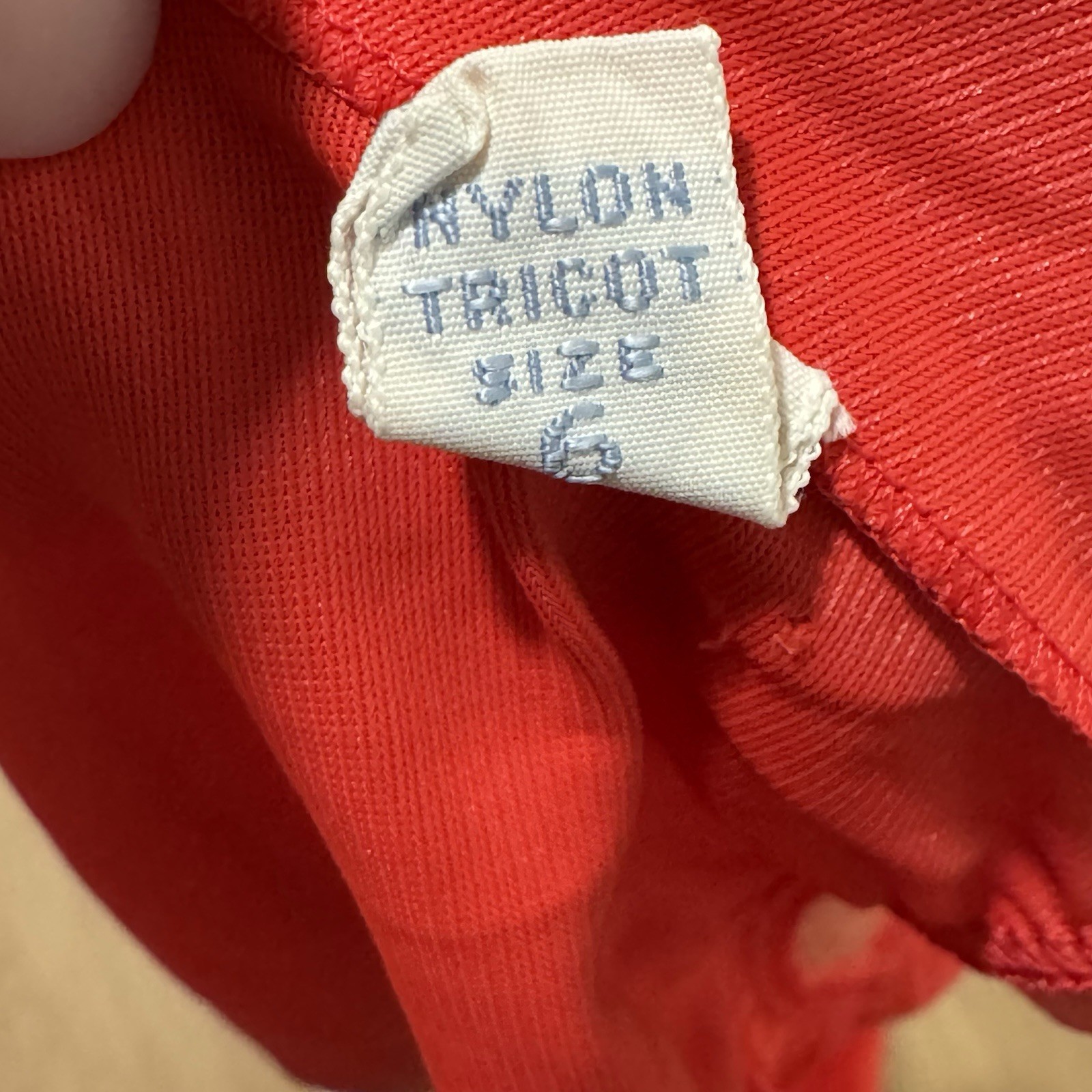 Vintage Vanity Fair Tricot Nylon Pillowtab Red Half Slip Satin Finish Size 6