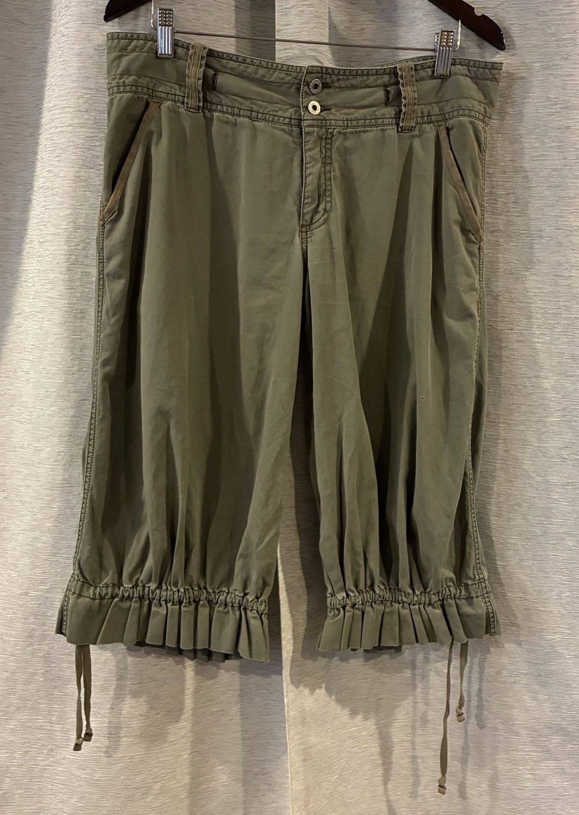 Vtg 90’s Polo Jean Company Green Bloomer Pants Lace Festival Size 10