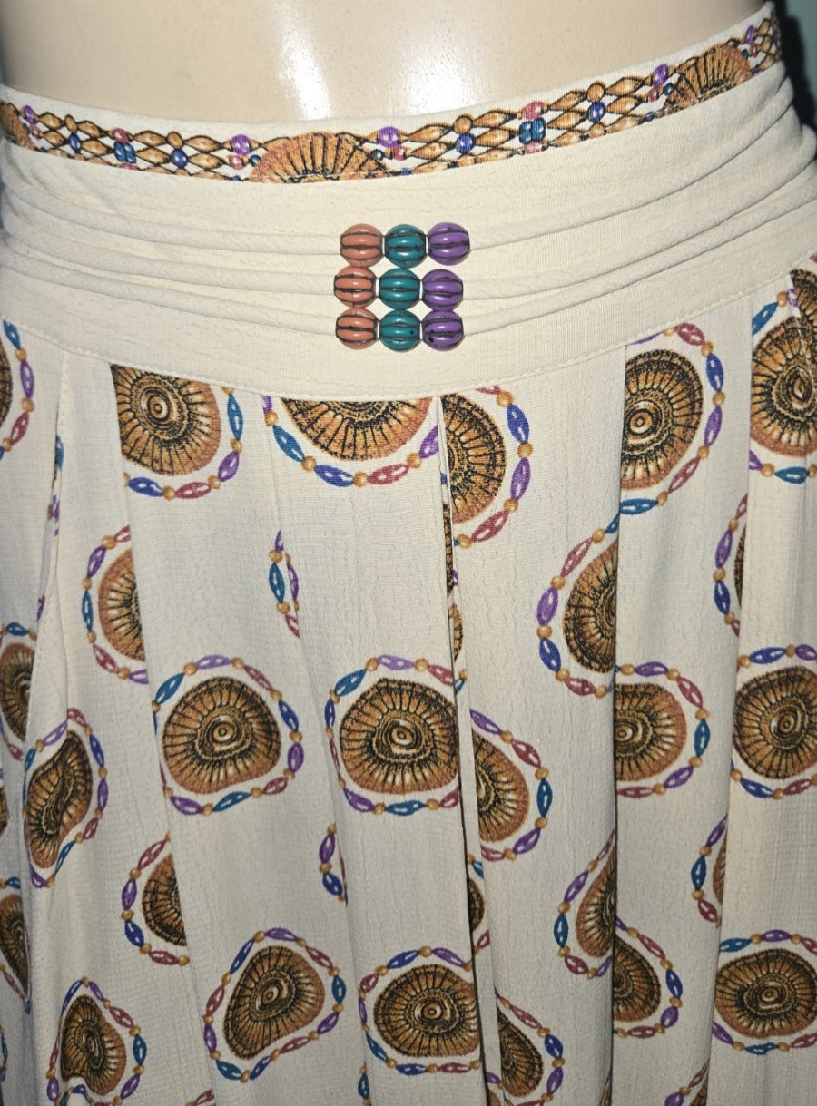 Vintage Marsha Brander For Componix Art Medallion Print Boho Skirt Size Small
