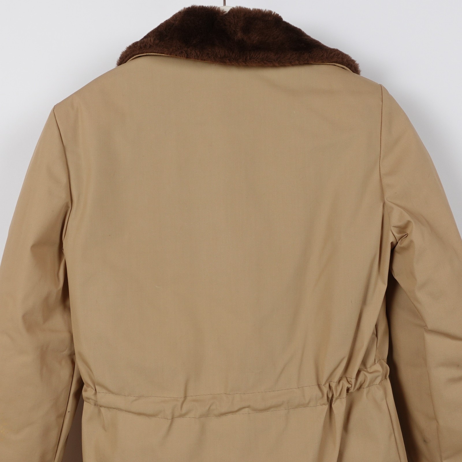 Vintage 70s Boys / Women’s Faux Fur Sherpa Lined Canvas Jacket Size Medium Coat