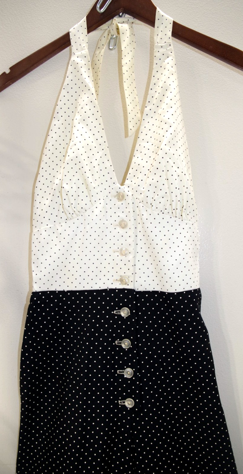 H4 True Vintage Black & Whited Painted Dots XXS Halter Jumpsuit & Jacket