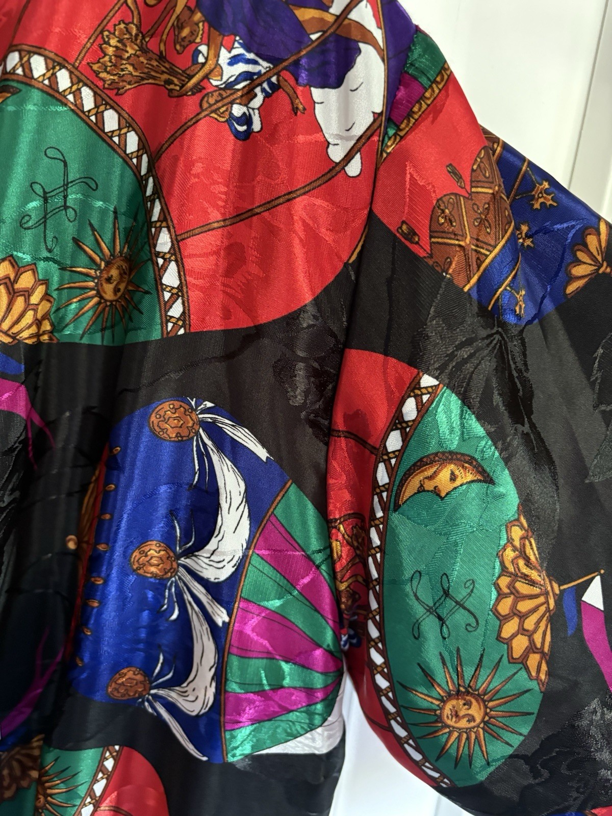 Vintage 80 90 Hot Air Balloon Jacket Coat Newport Beach Colorful Jazzy Artsy EUC