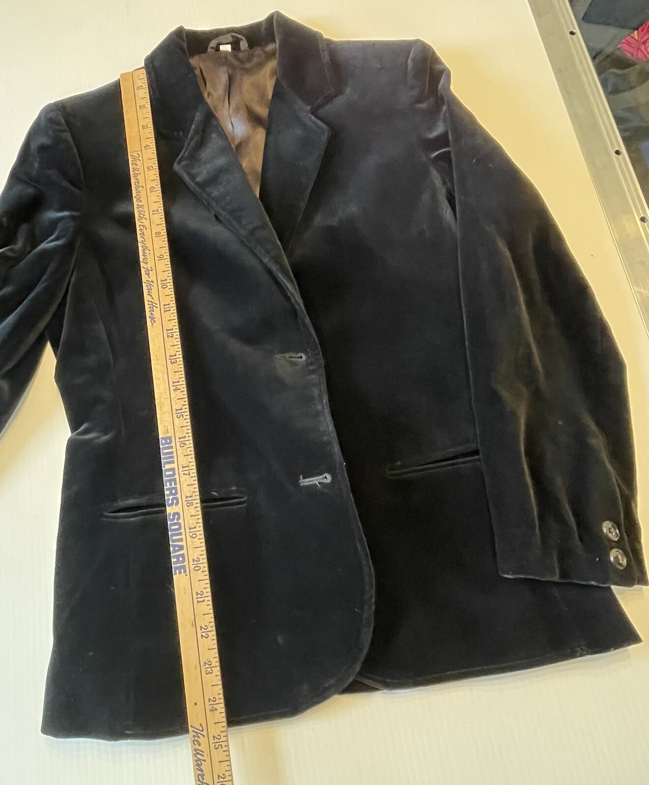 Vintage The Fashion Place Sears Black Velvet Blazer 2 Button Size 8 1980s Preppy