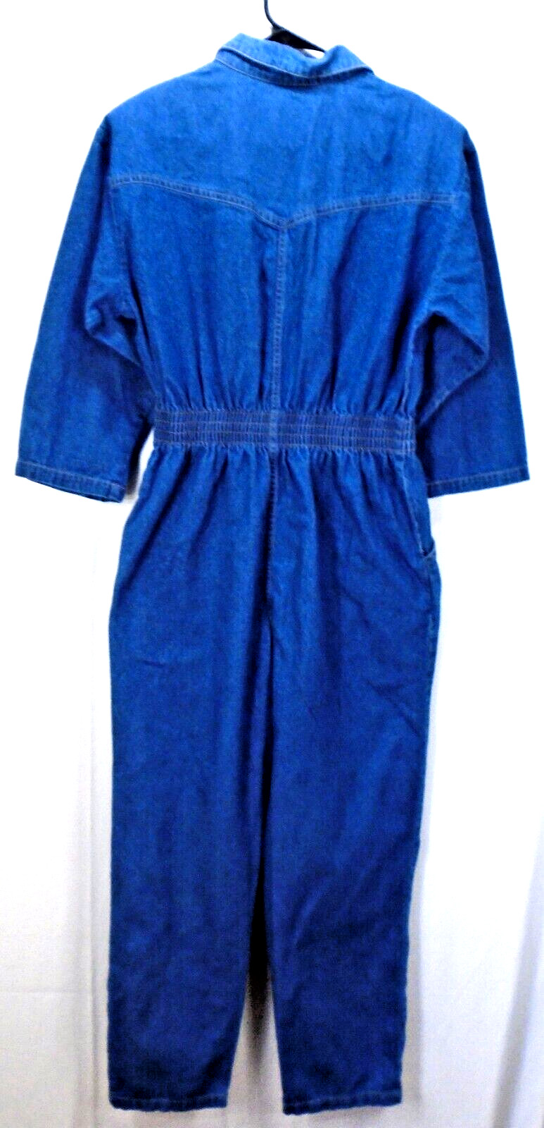 Vintage 80s Dreams Bling Studded Southwestern Denim Jumpsuit Cowgirl Rodeo MD