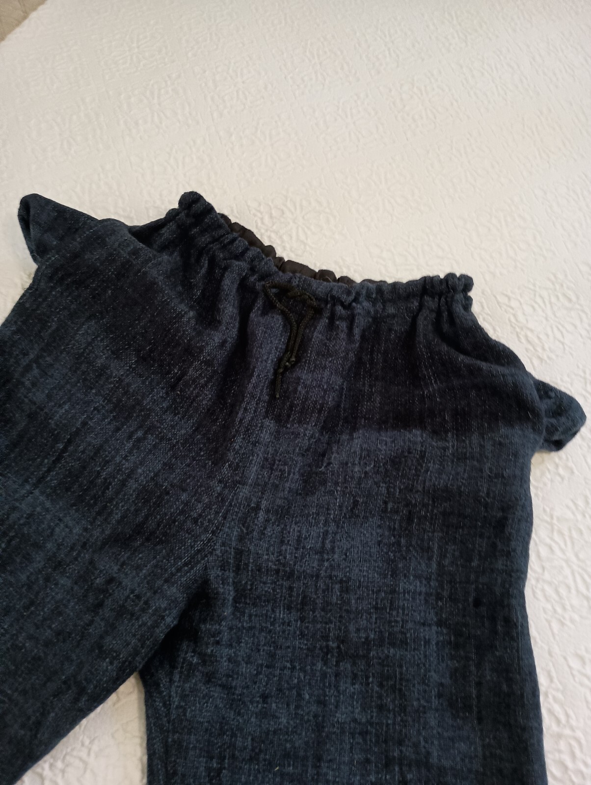 Vtg Amano 100% Wool Blue Tweed Drawstring Waist and Ankle Sz S Tall Womens Pants