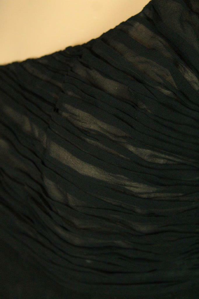 Vtg 50s RAPPI Ruched Chiffon Organza Rockabilly Cocktail Party Sheath Dress S