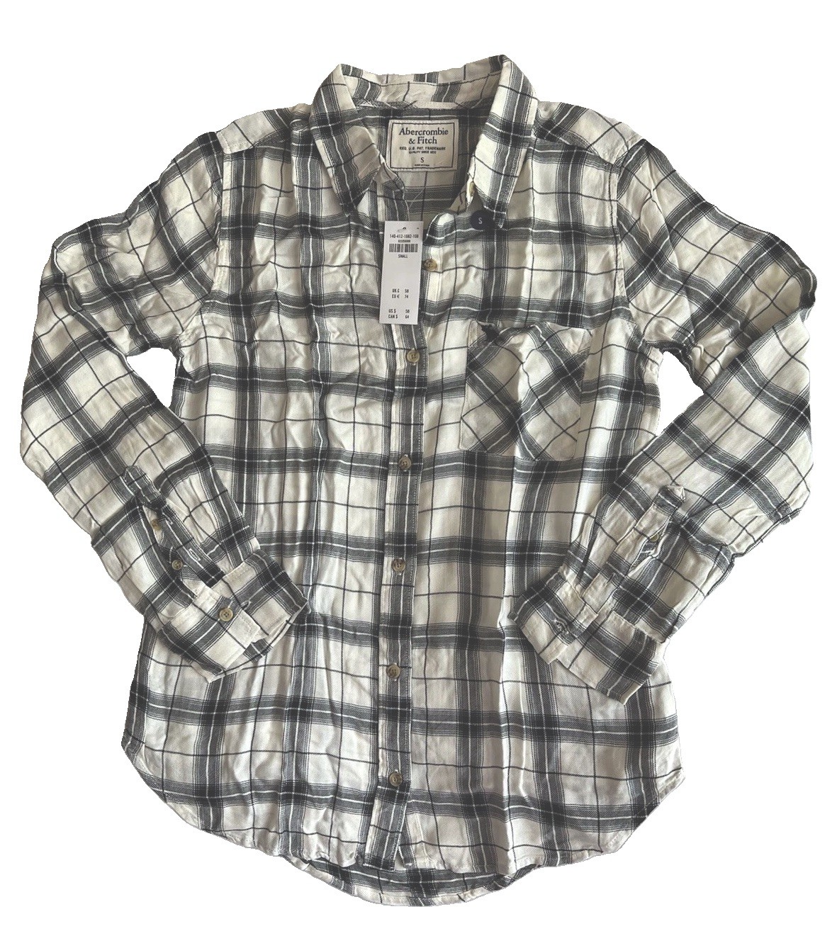 Abercrombie &Fitch Ladies Button Up Long Sleeve Shirt. Vintage 2015 size S #37