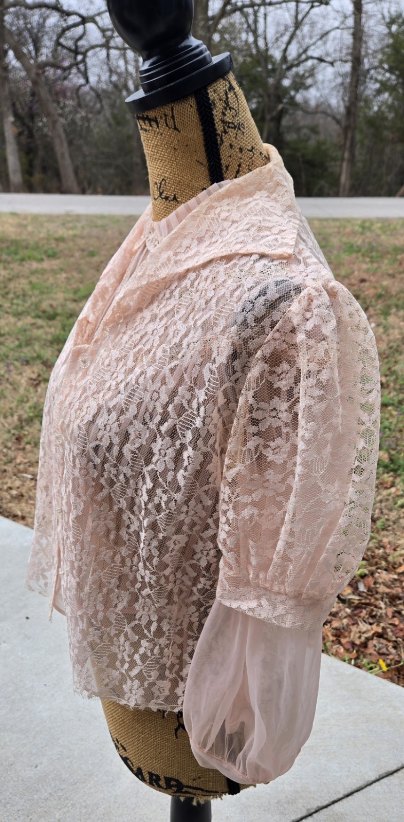 JAW-DROPPING 1940’s? VINTAGE Bed Jacket/blouse Lacey Peach Set Small GLAMOROUS