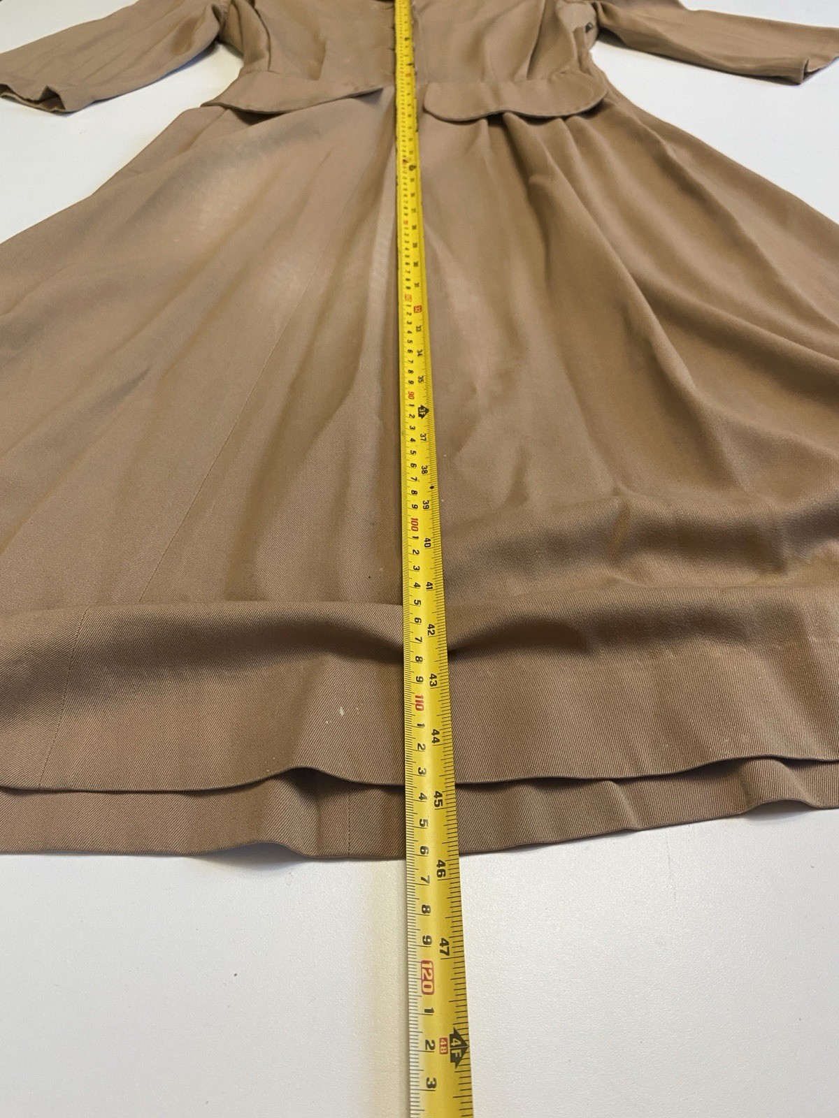 Vintage 40s 20th Century Sportswear Rayon Gabardine M Dress Brown