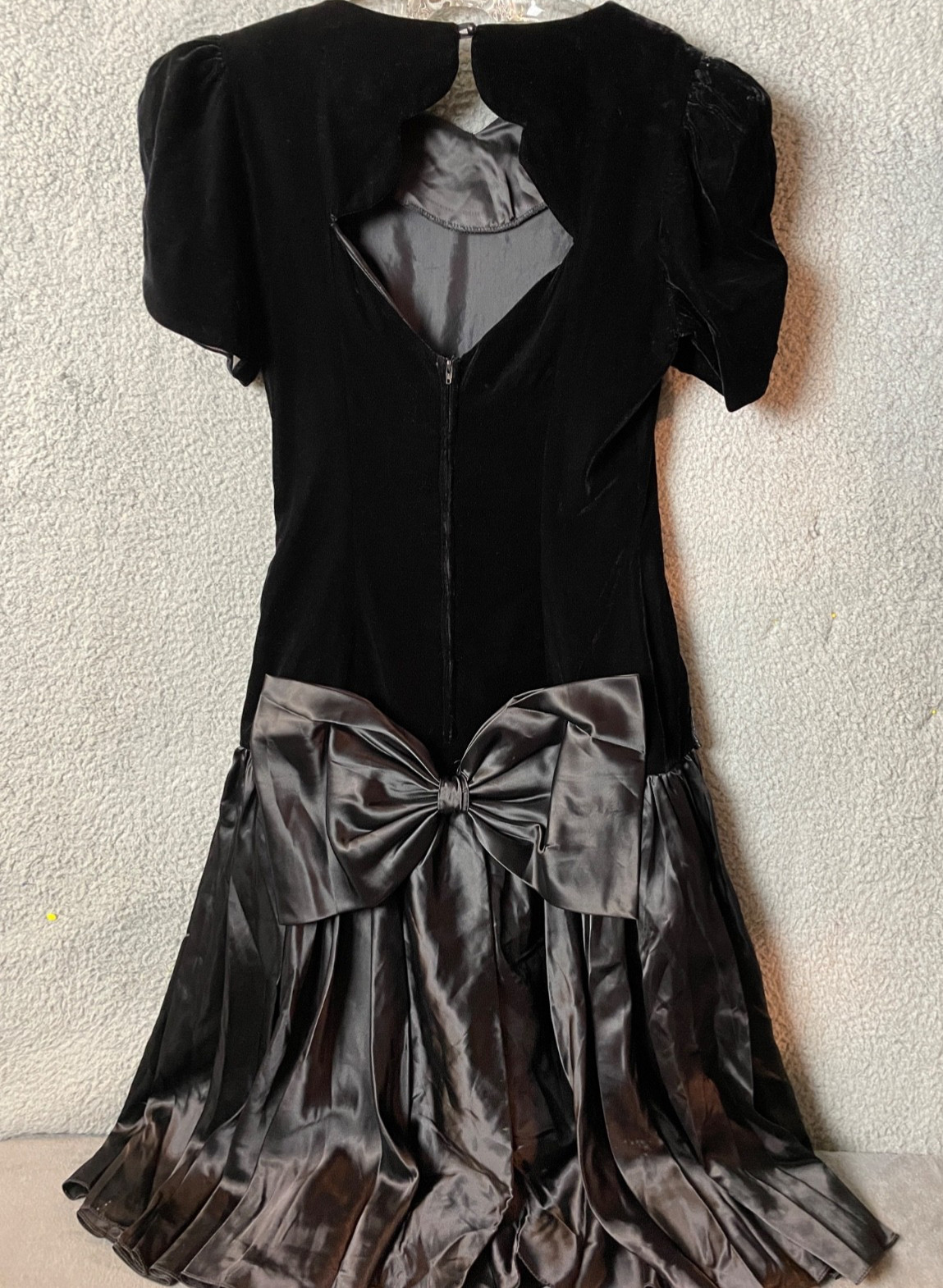 Vintage Karen Lucas for Niki Dress Womens 8-10 Black Velvet Satin Party Wedding