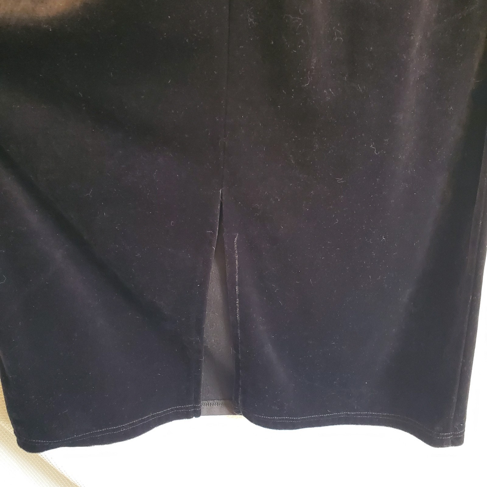 Vintage Amy Byer 90s Velour Black Maxi Pencil Skirt Butterfly Belly Chain Sz M/L