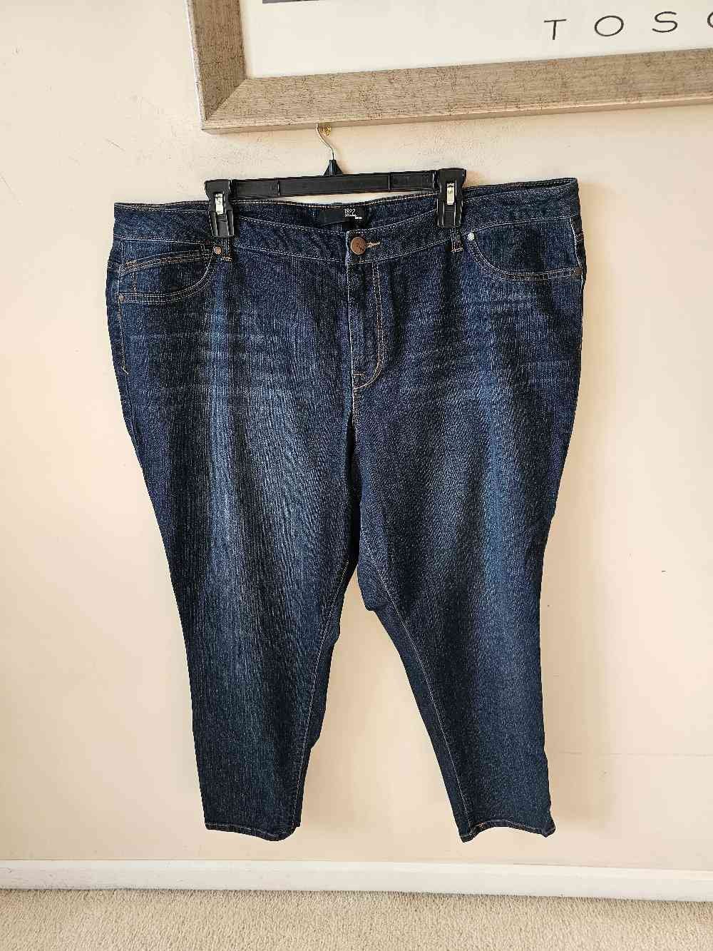 1822 Denim Women Plus 22W Dark Wash Skinny High Rise Stretch Jeans