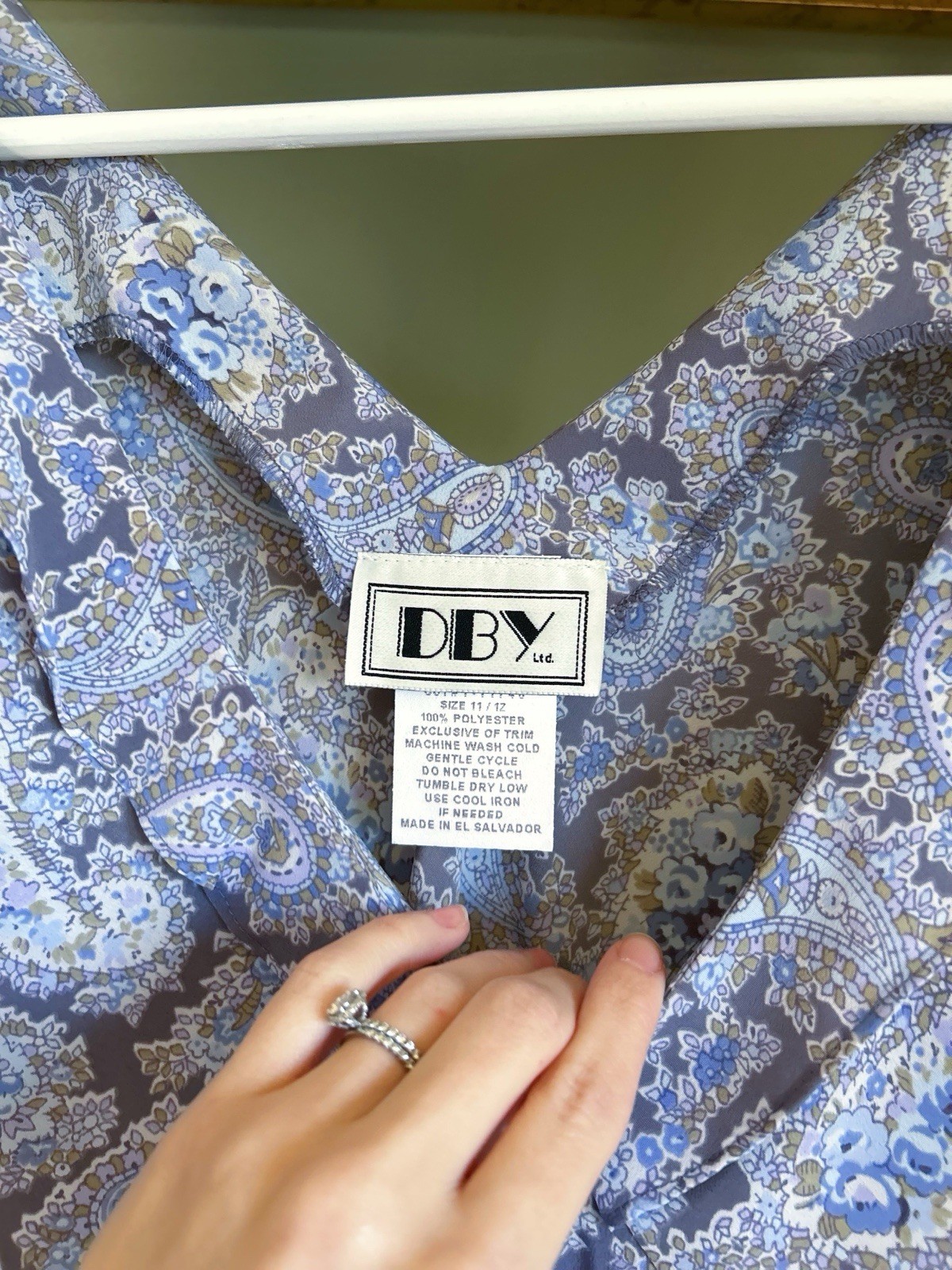 Vintage 90s Dress DBY Floral High Low Slinky Grunge