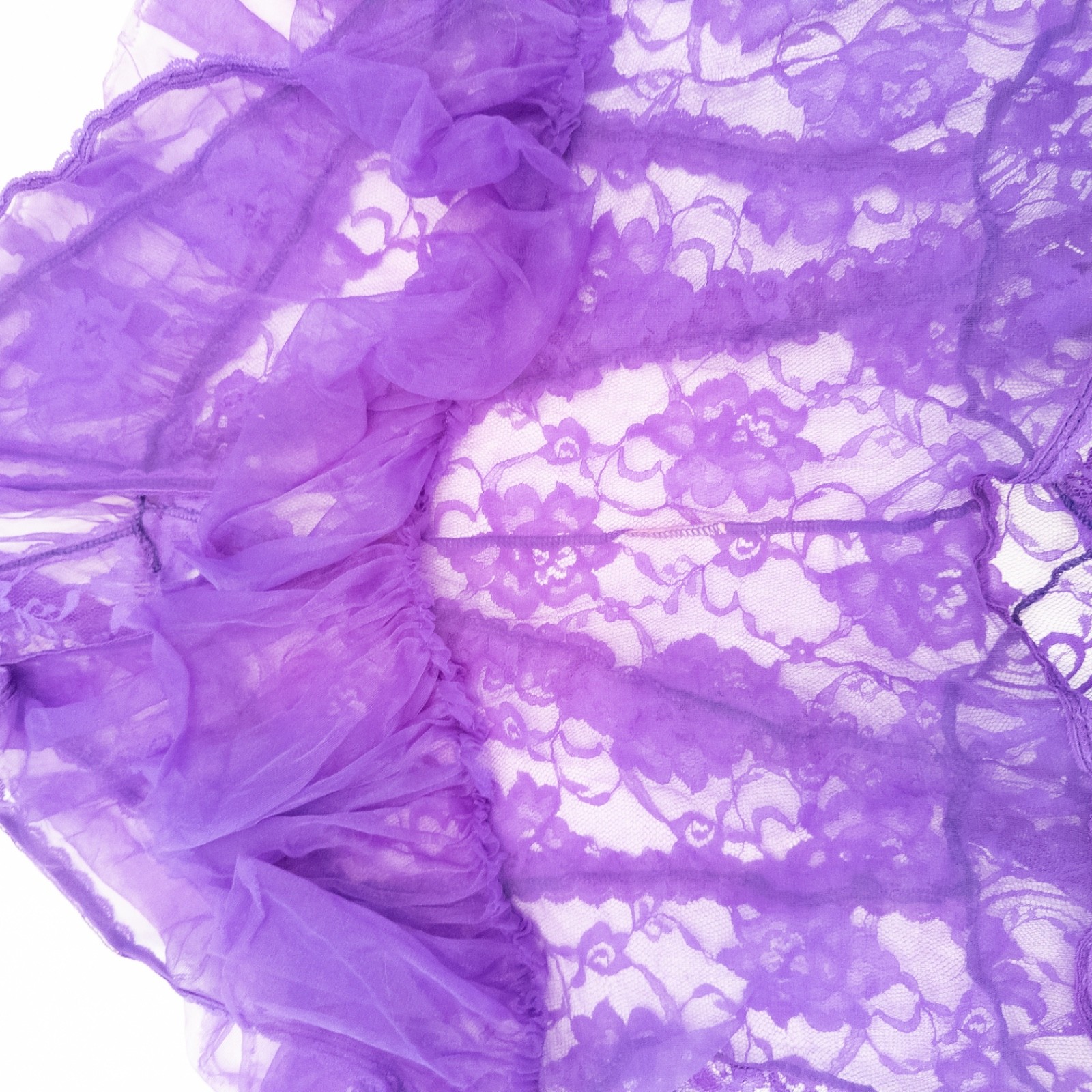 Vintage lace teddy lingerie bodysuit purple crotchless size XXL mesh lace