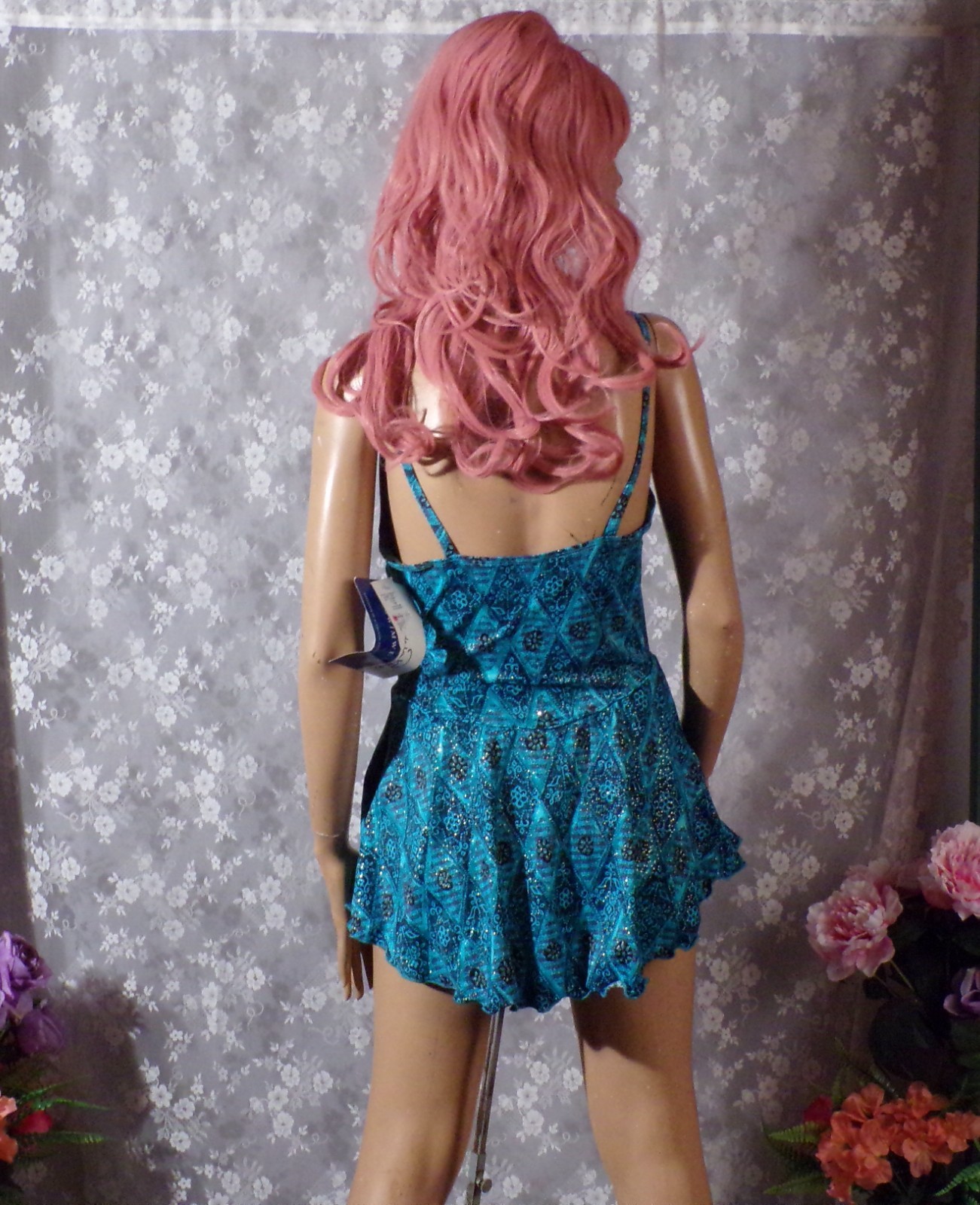 Vintage Oscar De La Renta One Piece Skirted Swimsuit Size Medium 1990s 90s Blue