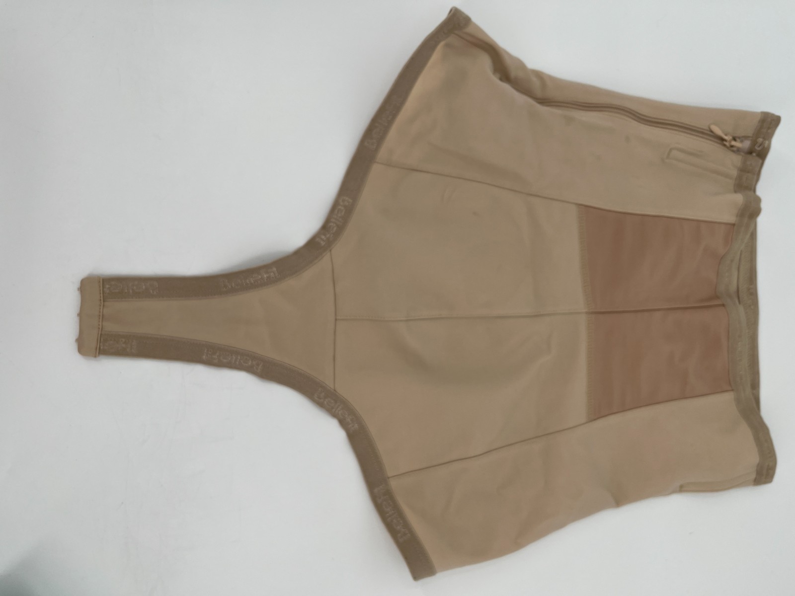 Bellefit Postpartum Girdle Front Zipper Size L Nude Tan Compression Birth Recove