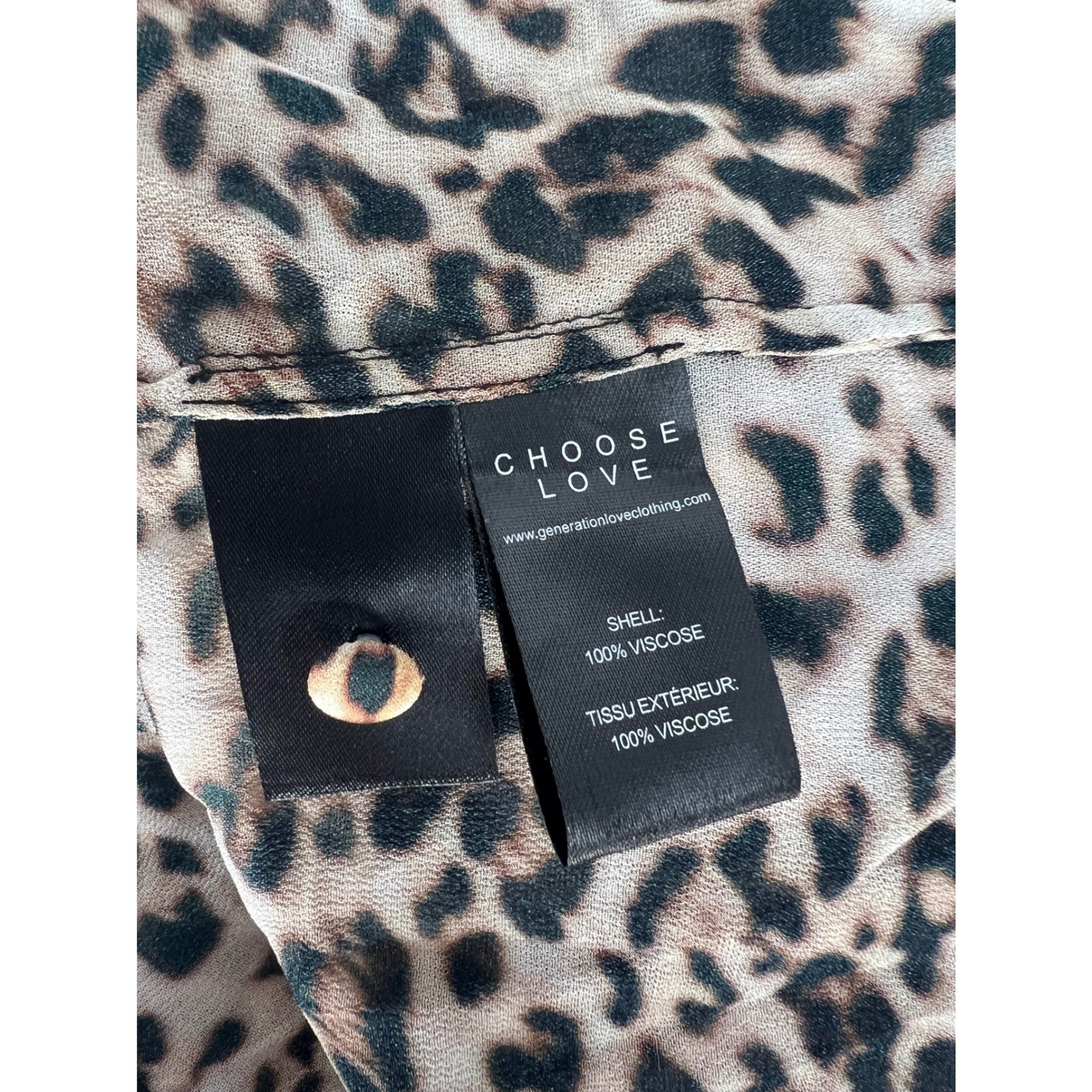 Generation Love Veralli Leopard Print Tie Neck Blouse XXS