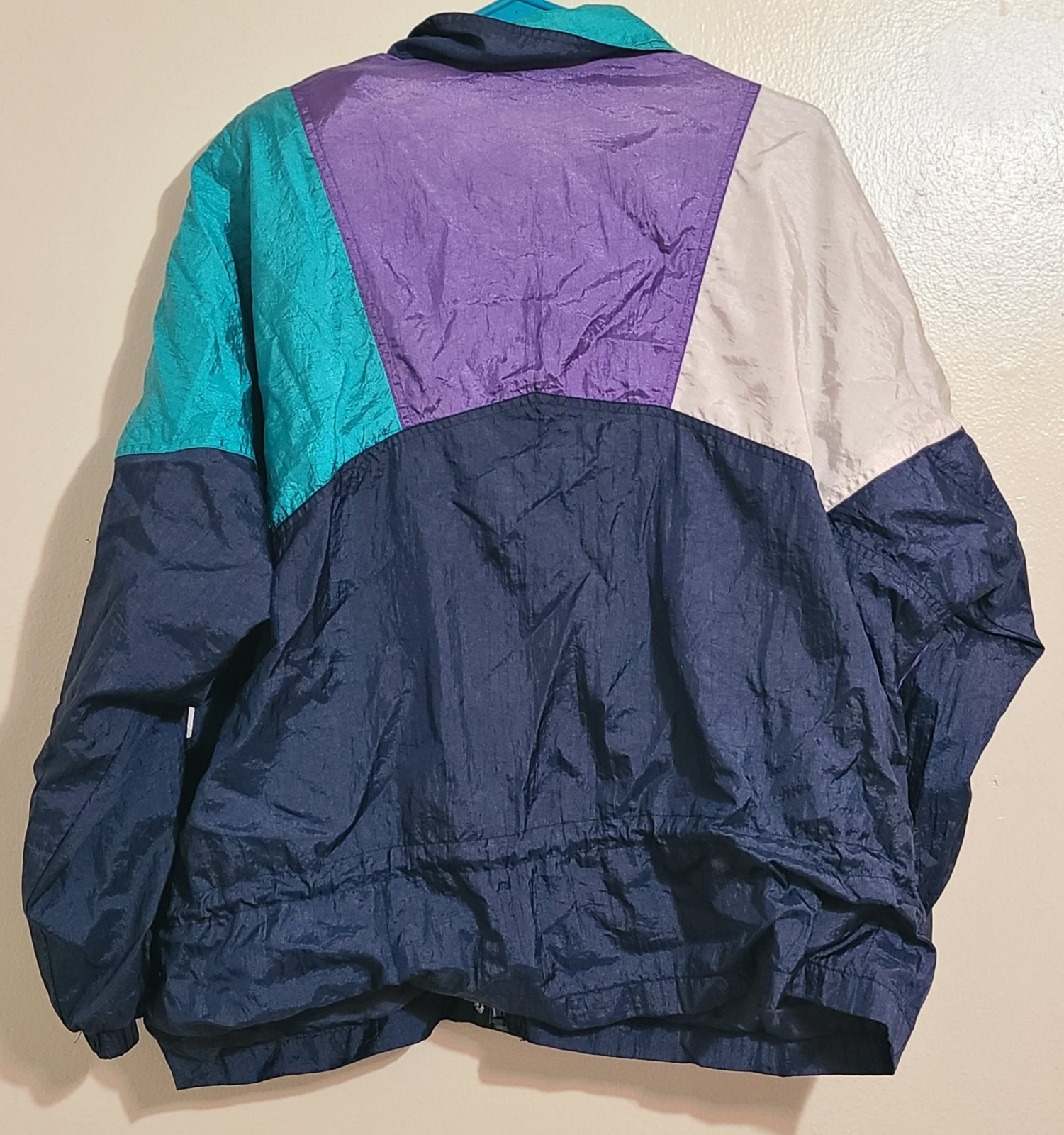 Andy Johns Winter Color Block Teal Purple White Jacket VTG Size Large Womens