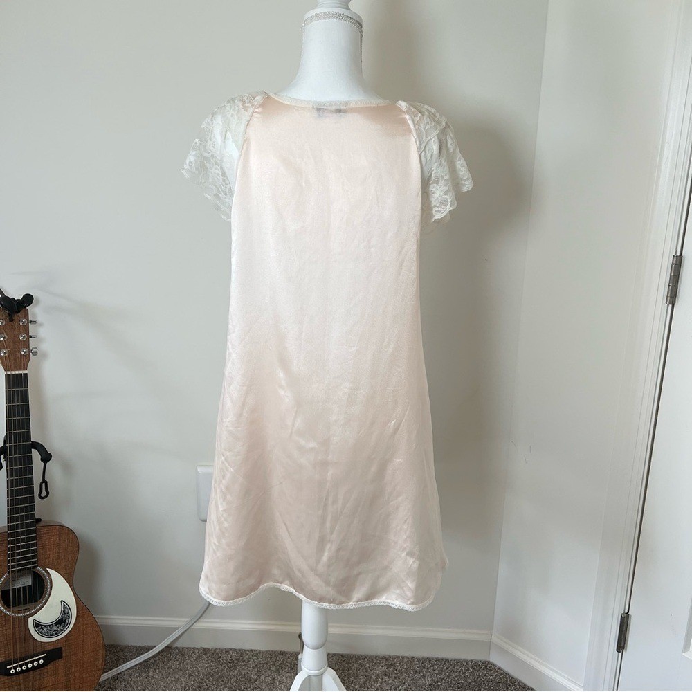 Lily of France Vintage 80-90s Pink Lace Nightgown Slip Soft Girl Ruffle 🌸