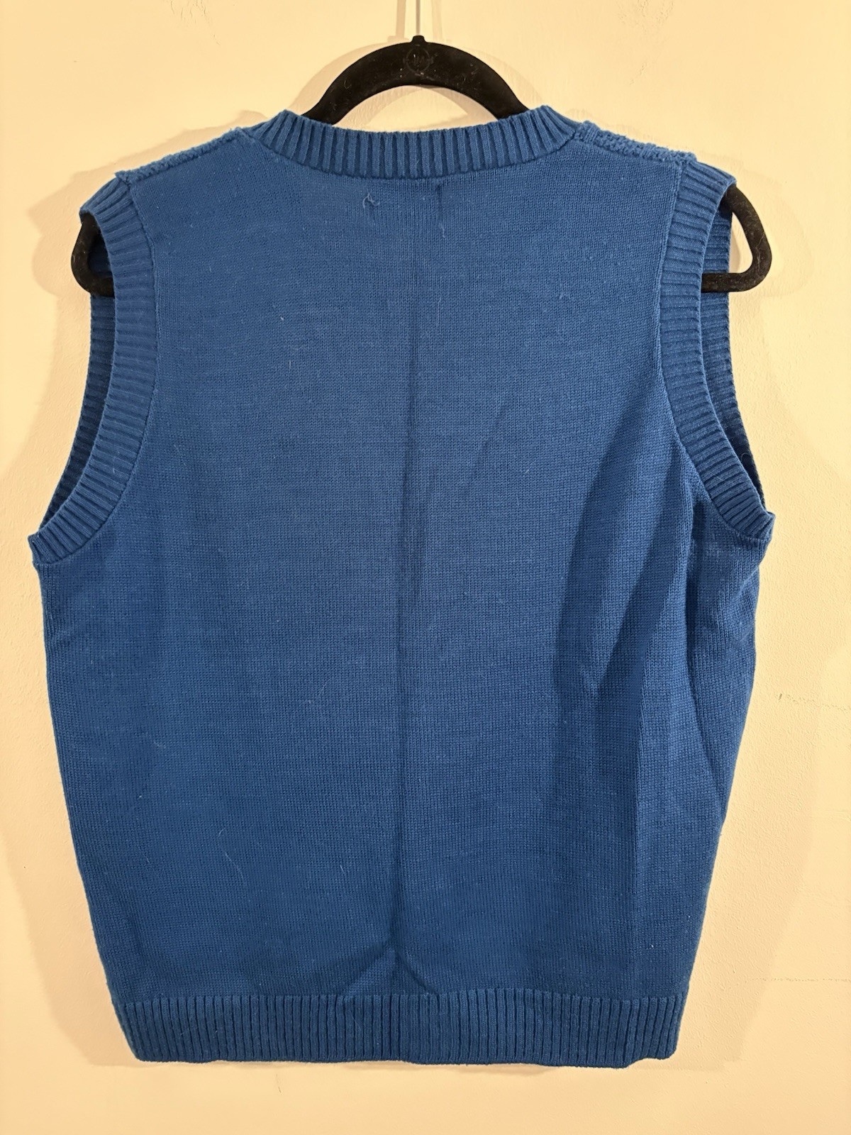 Vintage 1970s Kenneth Too! Blue Knit Sweater, Button Down, Size S/M