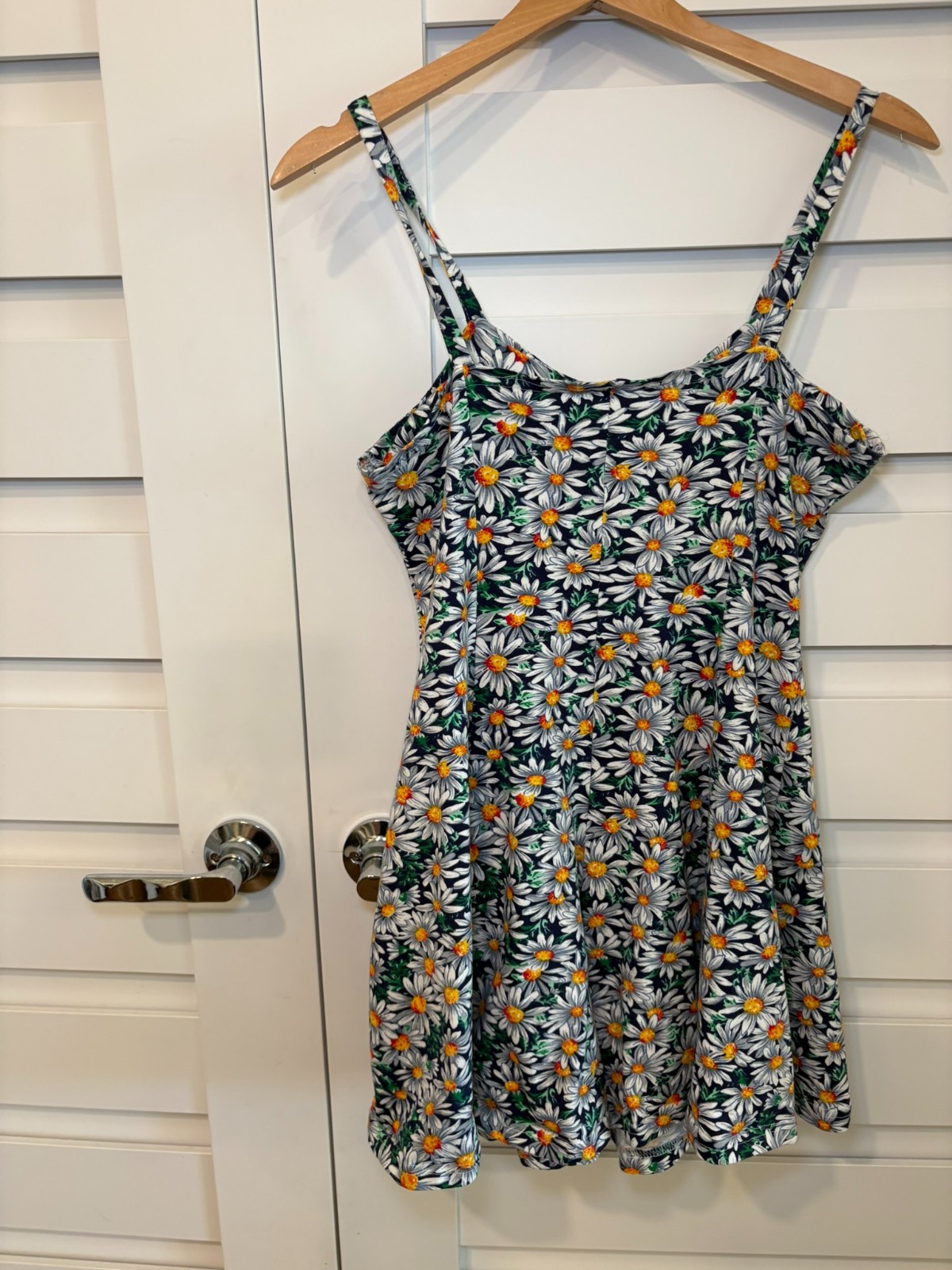 Vintage 90s Daisy Floral Rayon Romper Playsuit 90210 Y2K Tennis Prep M