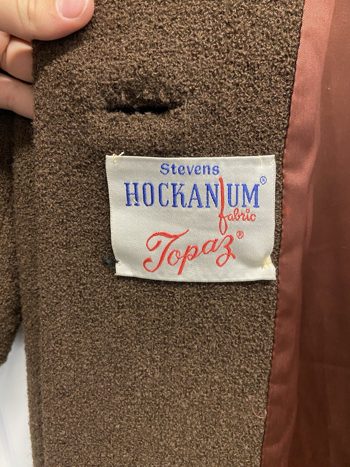 VTG 50s Topaz Steven’s Hockanum Chocolate Brown Wool Bouclé Coat Women’s Sz M