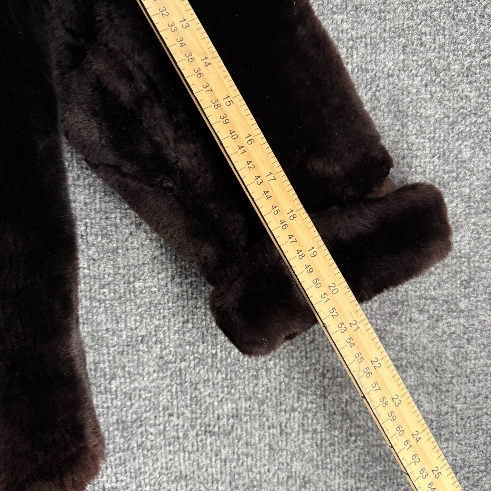 Vintage Chocolate Brown Fur Jacket Union Label Floral Lined Crop Coat Womens S