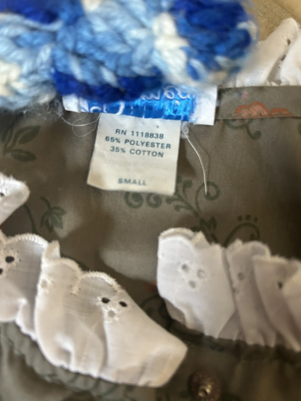 Vintage Brown with White & Pink Flowers by Damea Housecoat Duster – Size Small