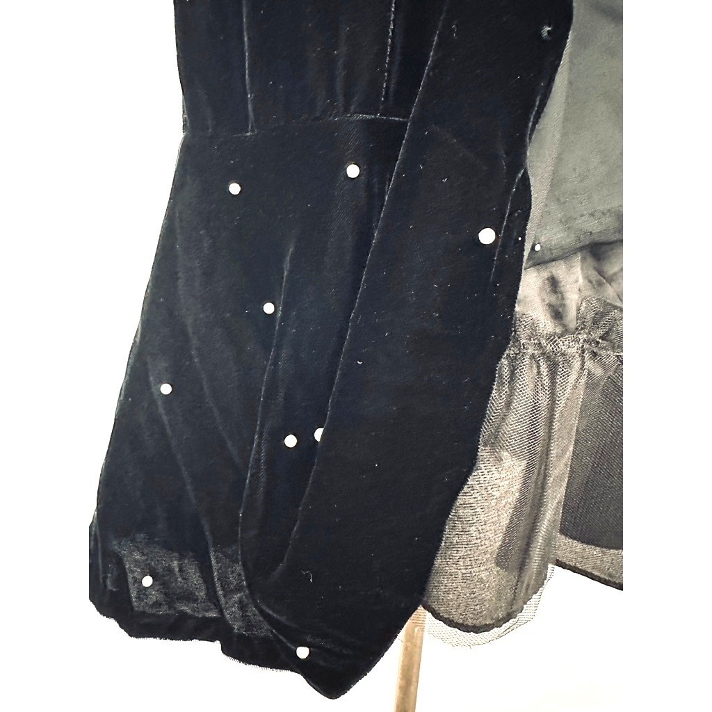 Vintage Velvet Wiggle Dress S Pearls Mermaid Old Hollywood Goth Glam Bodycon