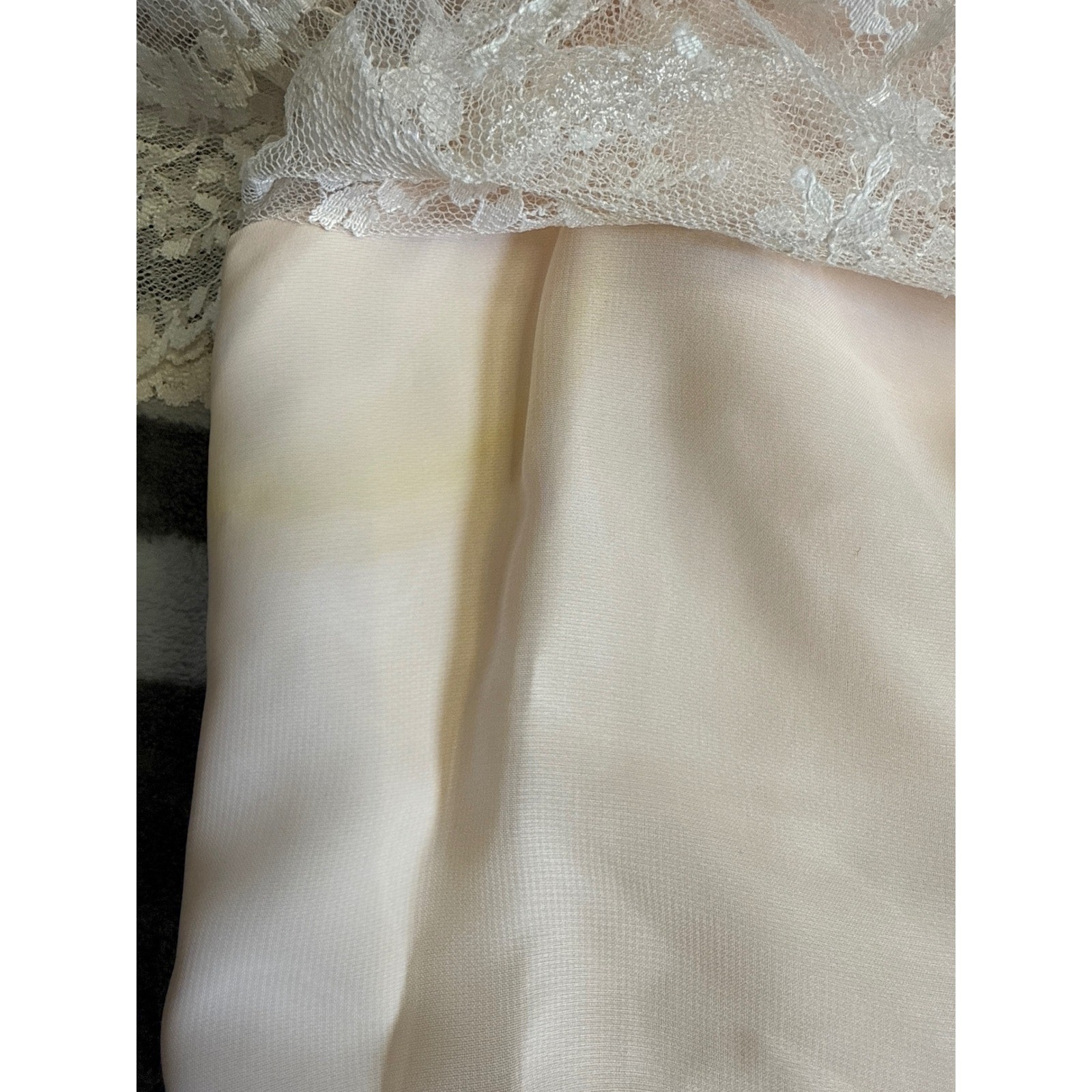 Michael Marcella Ltd Vintage Lace Wedding Dress Blush Ivory Long Sleeve Size 14
