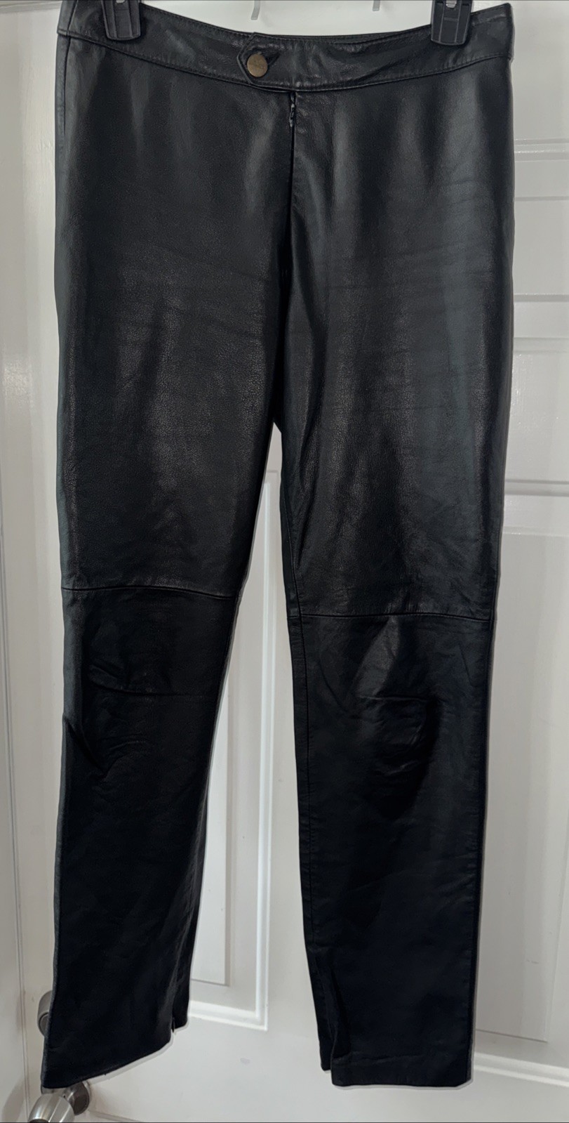 Vintage 80’s Diesel Black Leather ETICHETTA Pants No Pockets Size M