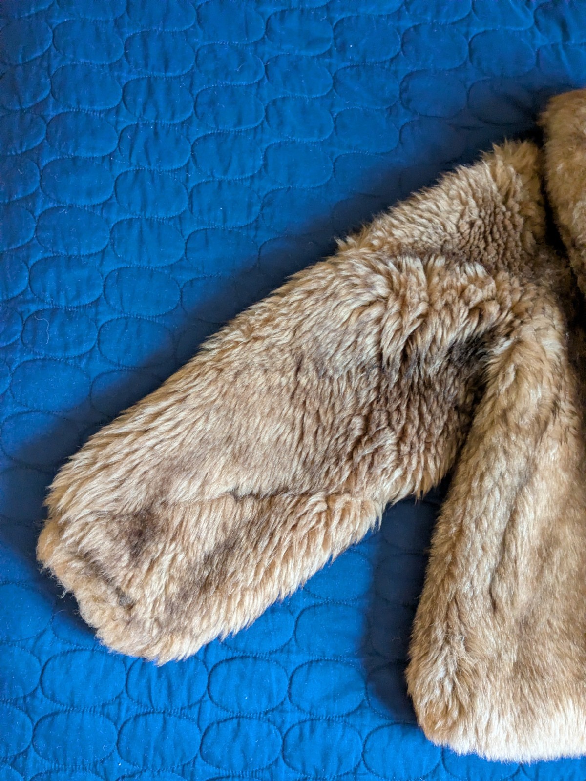 Vtg Ardney Genuine Suede Lamb Shearling Long Pile Wool Puffer Bomber Size 12 Tan