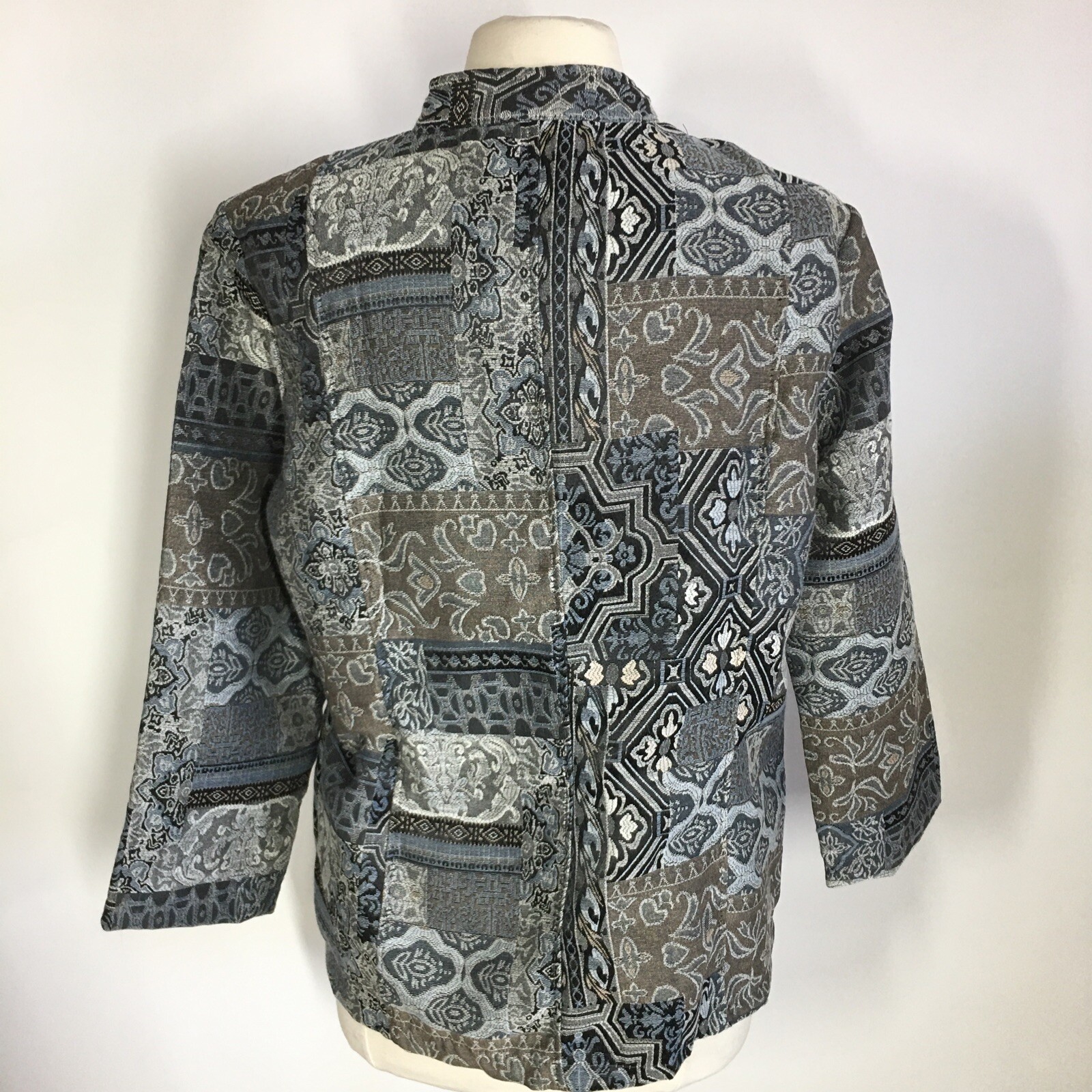 Vintage Tudor Court By Haband Jacket Womens M Button Front Jaquered Tapestry CL