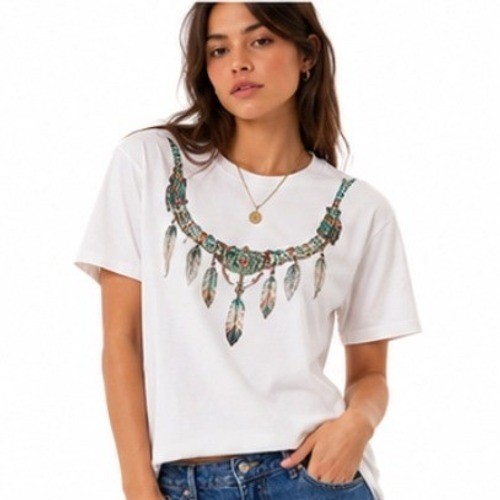 Diamond Dust VTG 90s Southwestern Feather Arrowhead Glitter Tee Large USA Made
