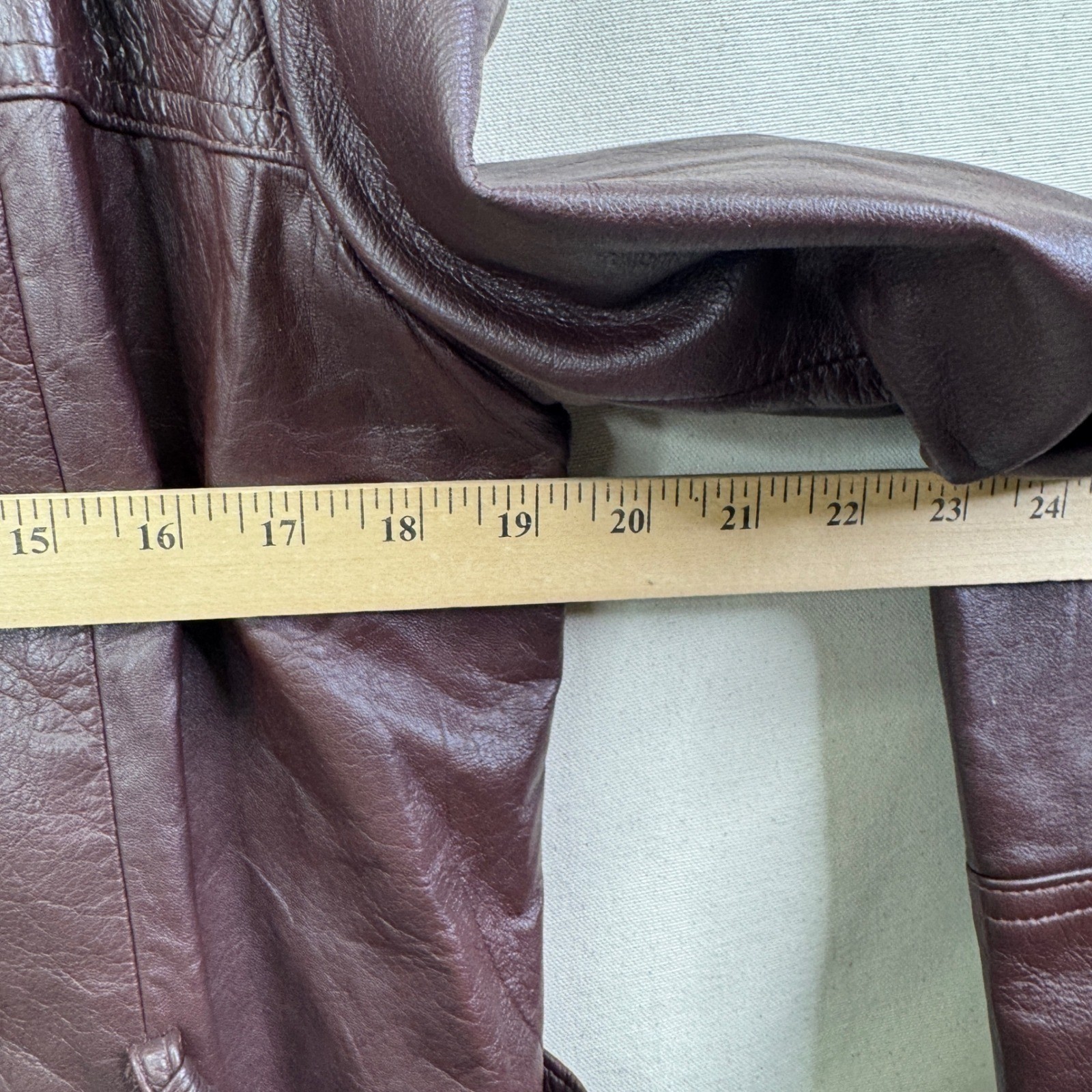 New England Sportswear Leather Jacket Burgundy Brown Vintage 70s Belted Coat USA