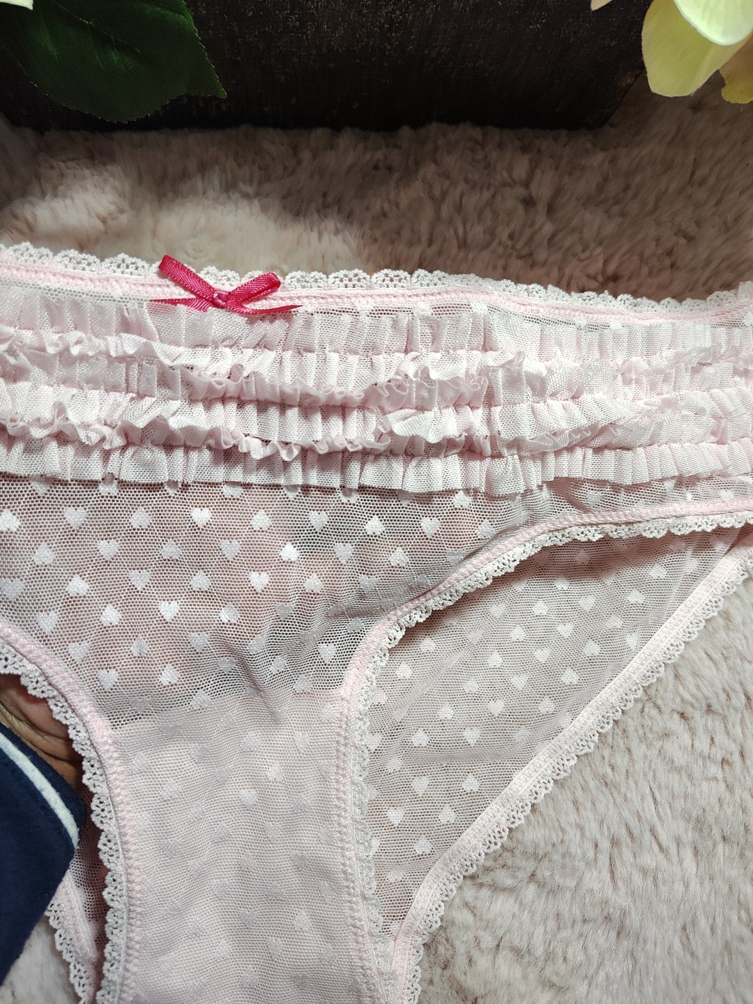 Vintage Victoria’s Secret Sexy Little Things Heart Mesh Ruffle Hipsters Small