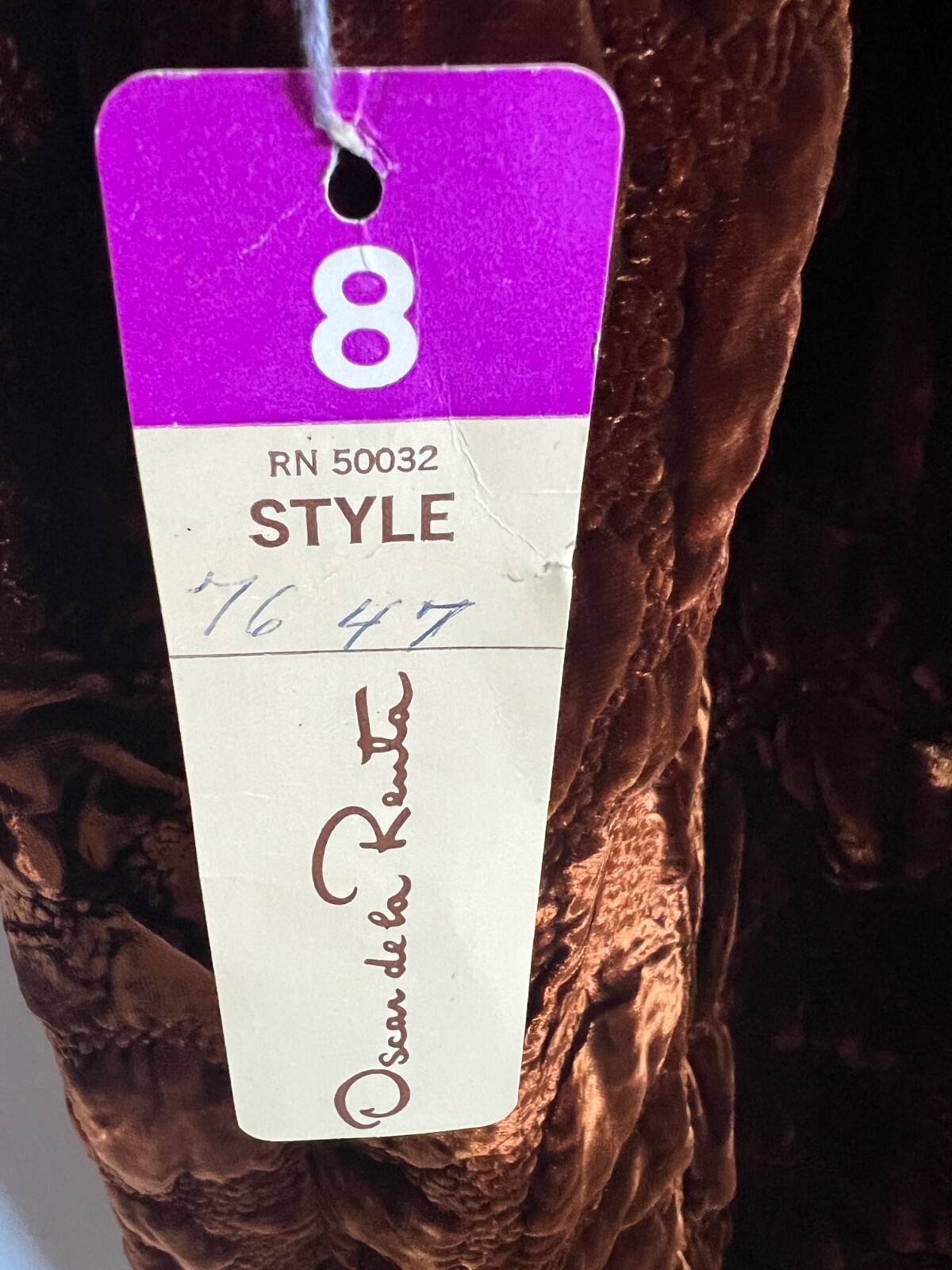 Oscar de la Renta Elegant 70s Vintage Maxi Glamour Crushed Velvet Rock Opera