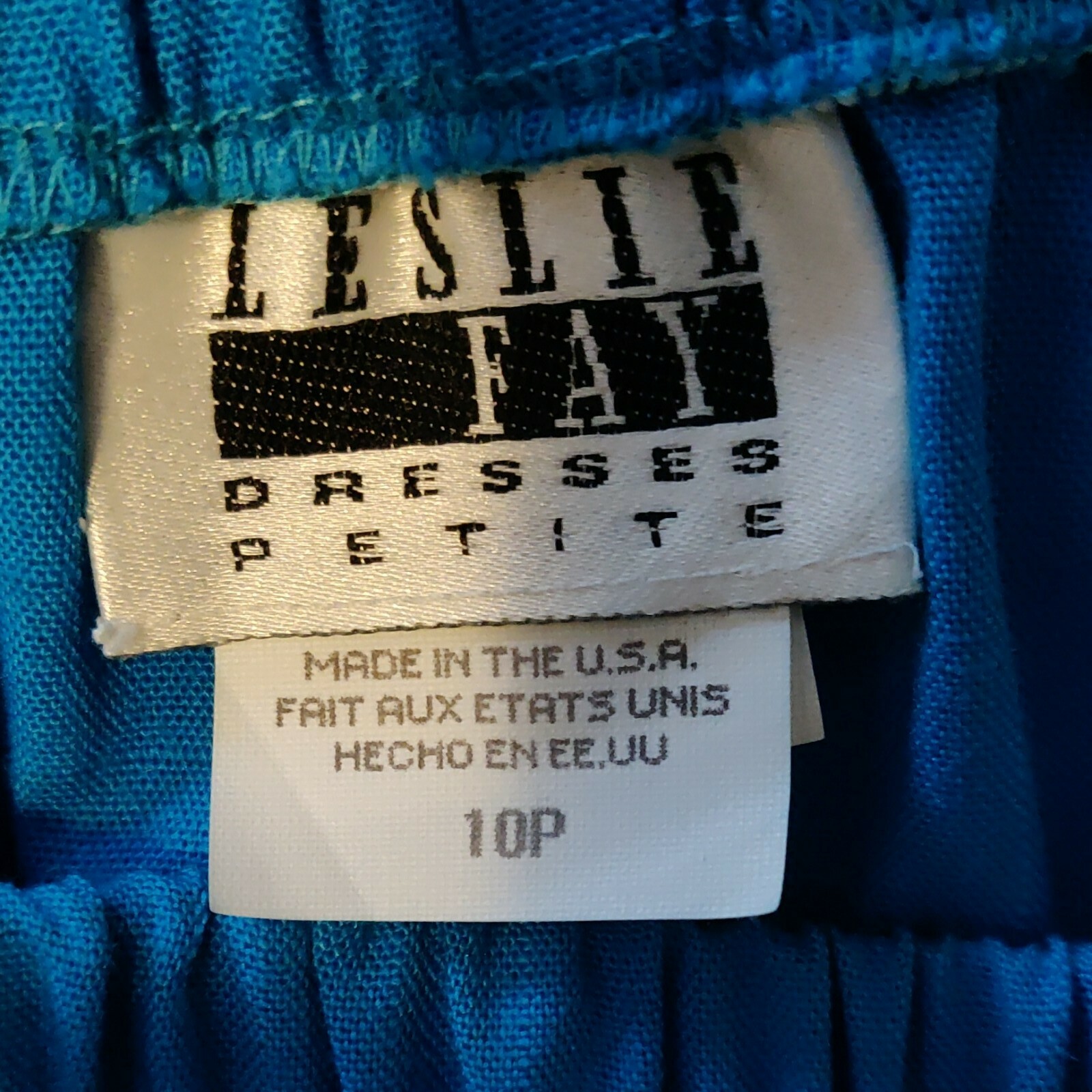 Leslie Fay Petite vintage womens size 10P 2 pc. set top & skirt blue (see below)