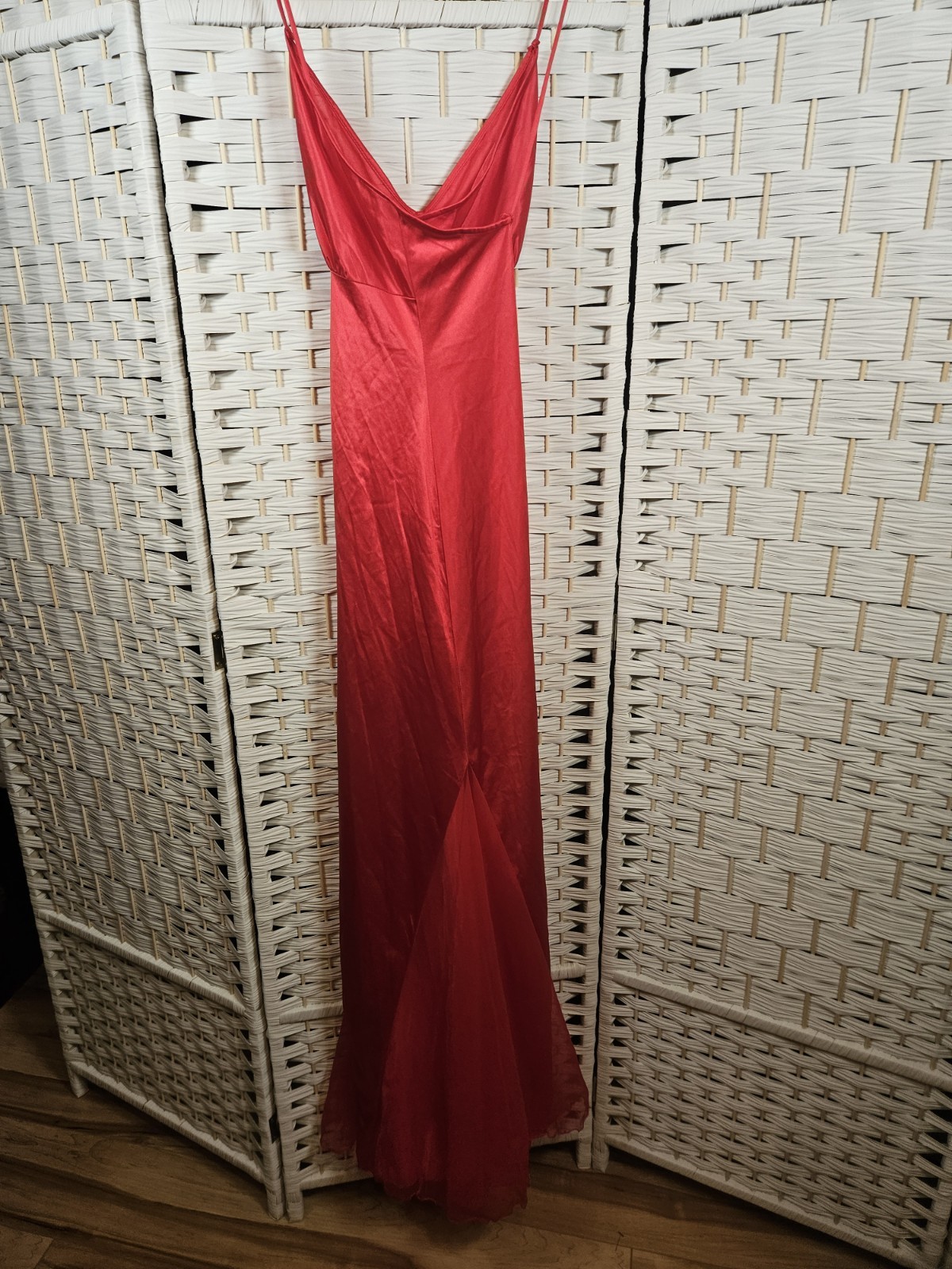 Vintage Jenelle of Hollywood L Red Nightgown Lingerie Classic Romance Glamour