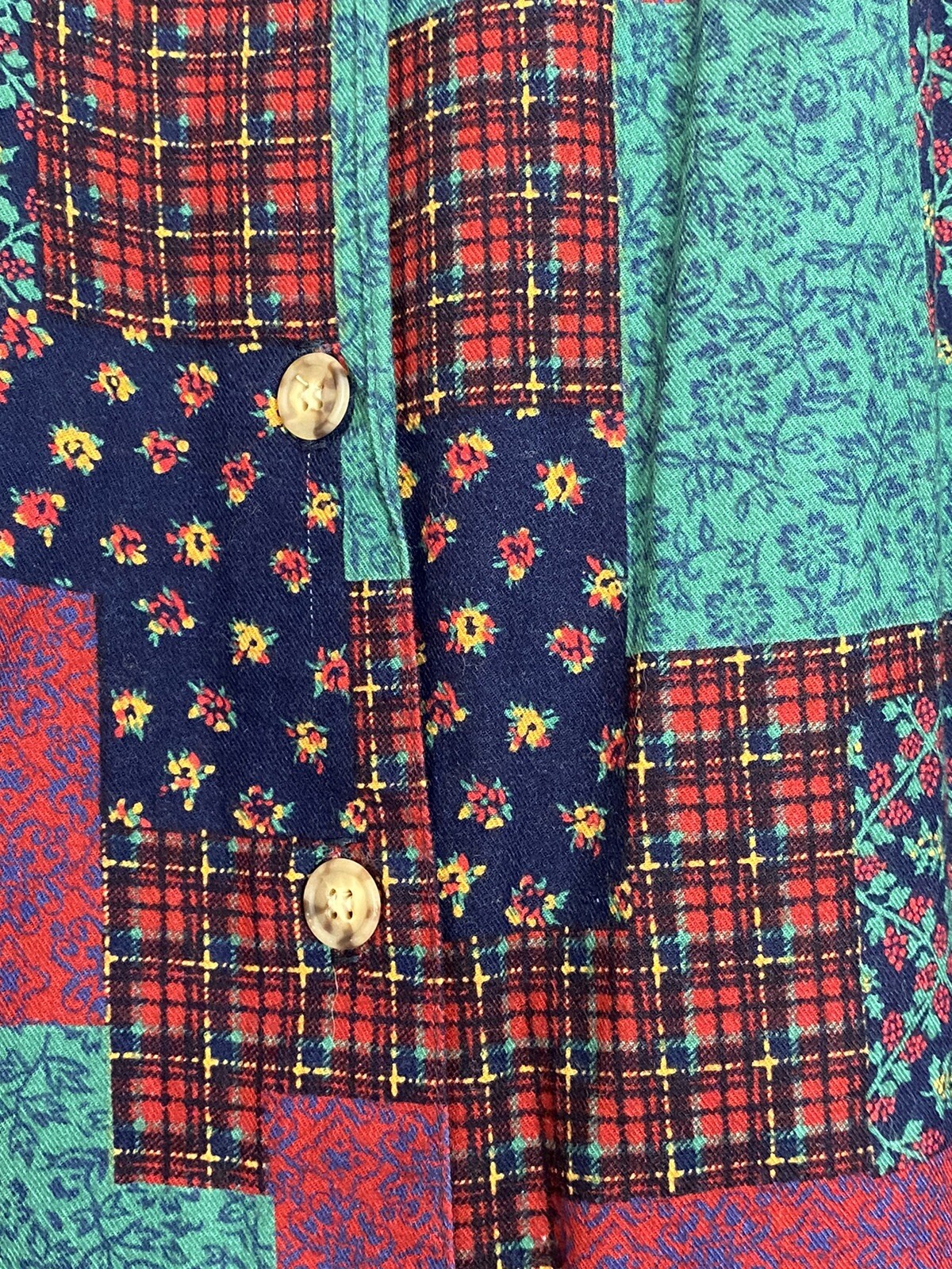 Vintage Portraits by Northern Isles 2 Piece Skirt Top Patchwork Size 12 Flannel