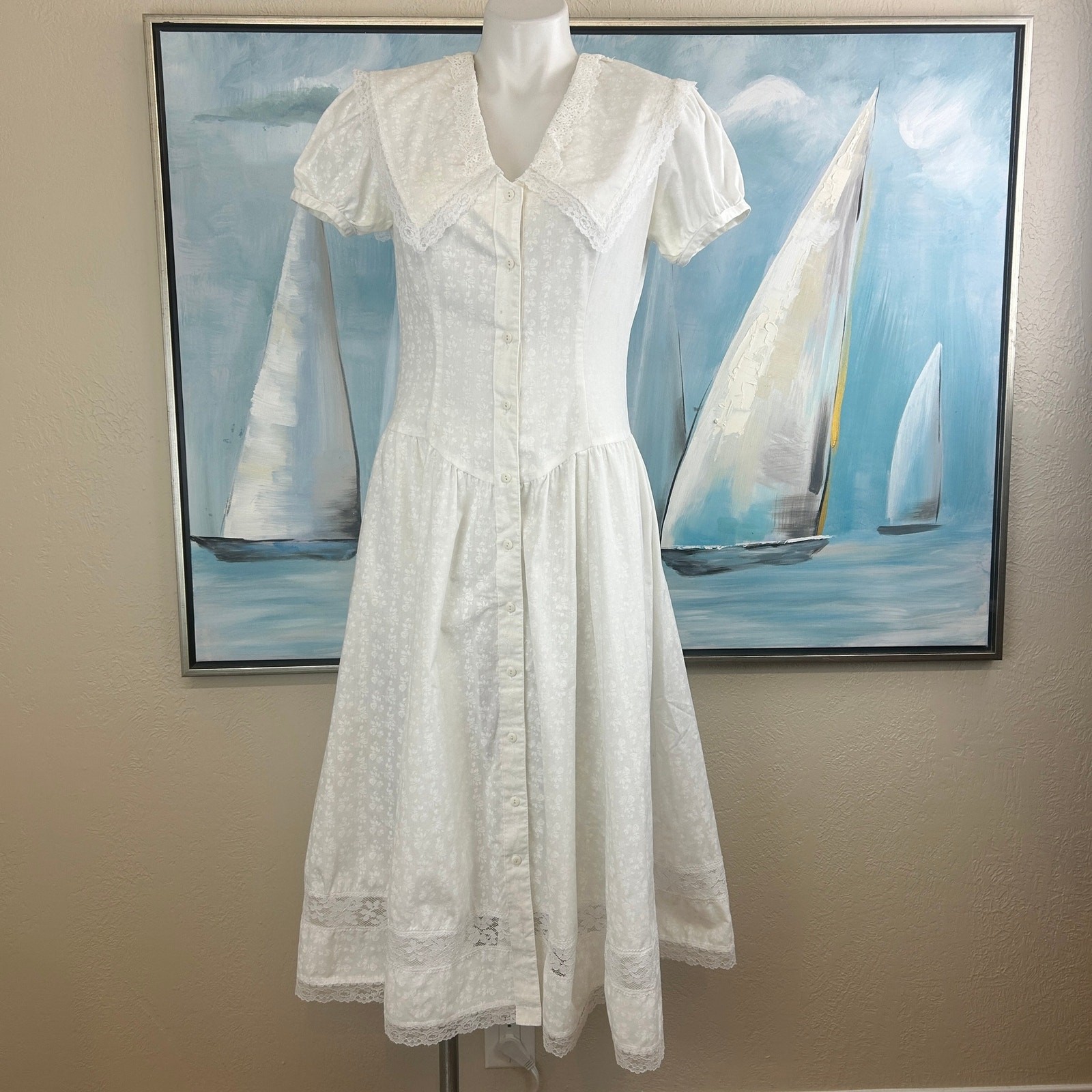Vintage 1980s cotton cottagecore dress by Jodi Schwartz for Bill Berman