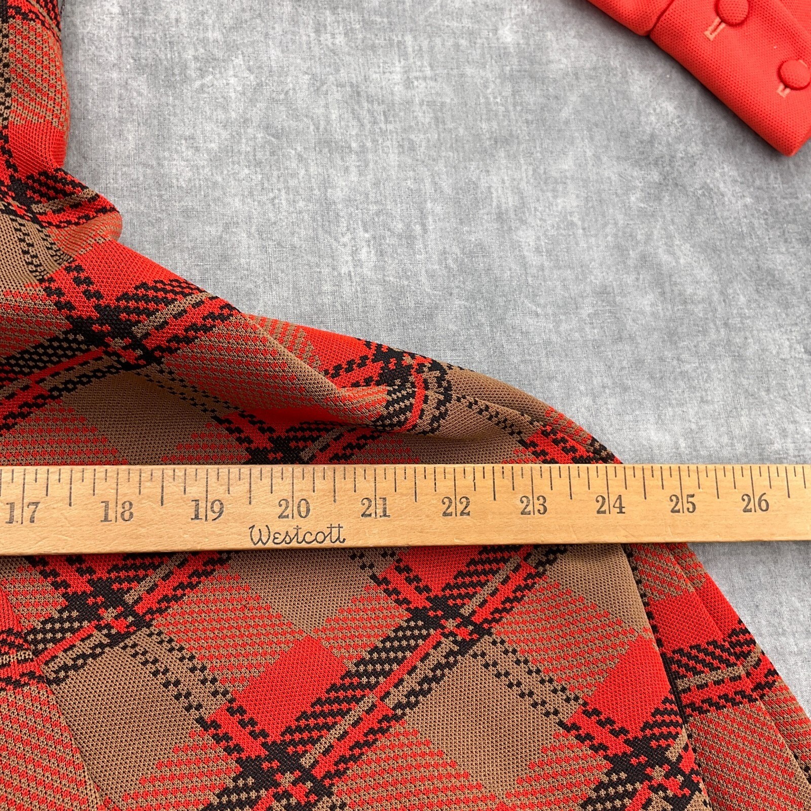Joseph Magnin Dress Women XSmall Orange Brown Plaid 60 70s Student Secretary VTG