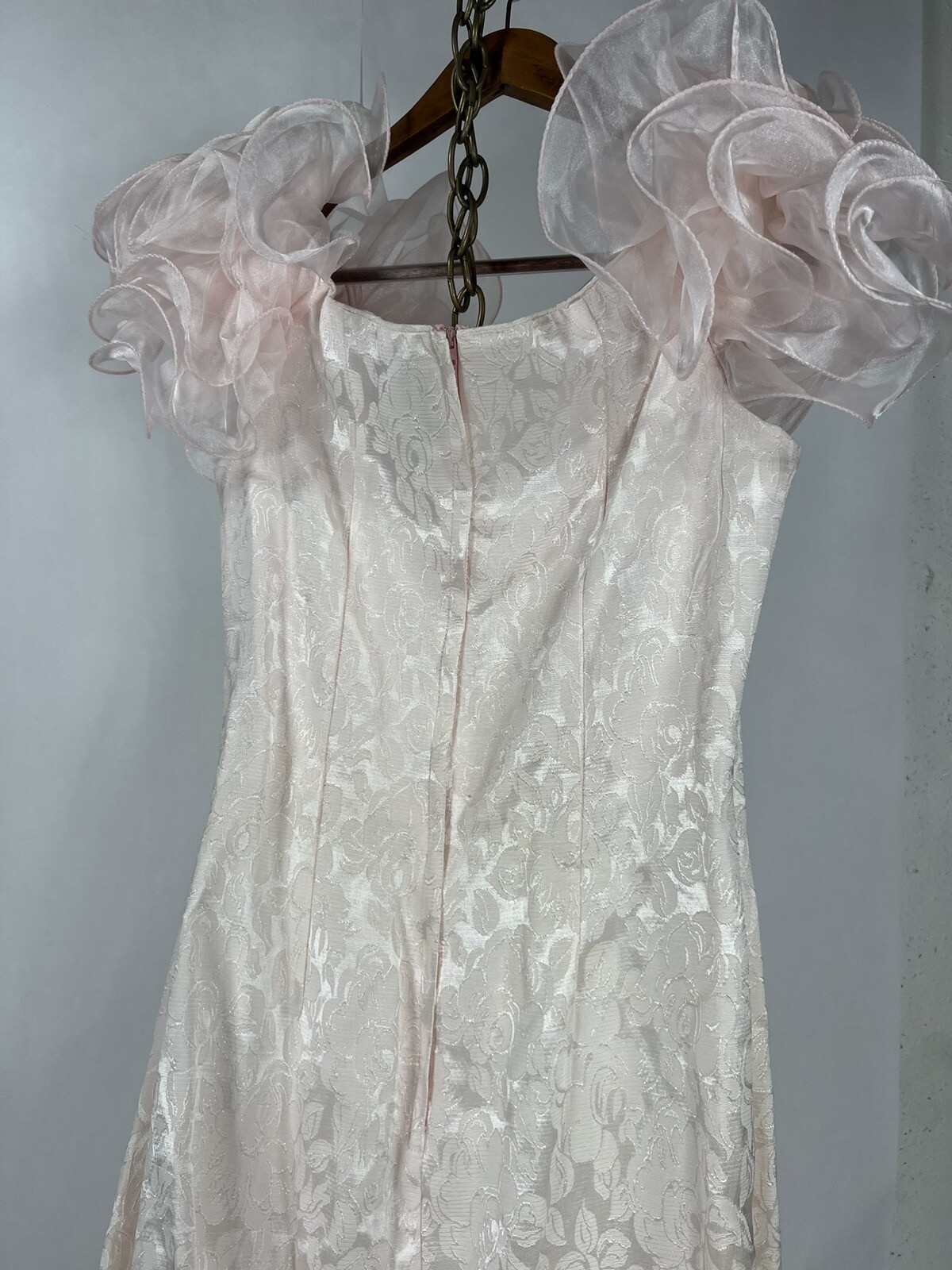 VINTAGE 1980s MAXI DRESS Puff Midnight Glo 80s Pretty In pink Movie