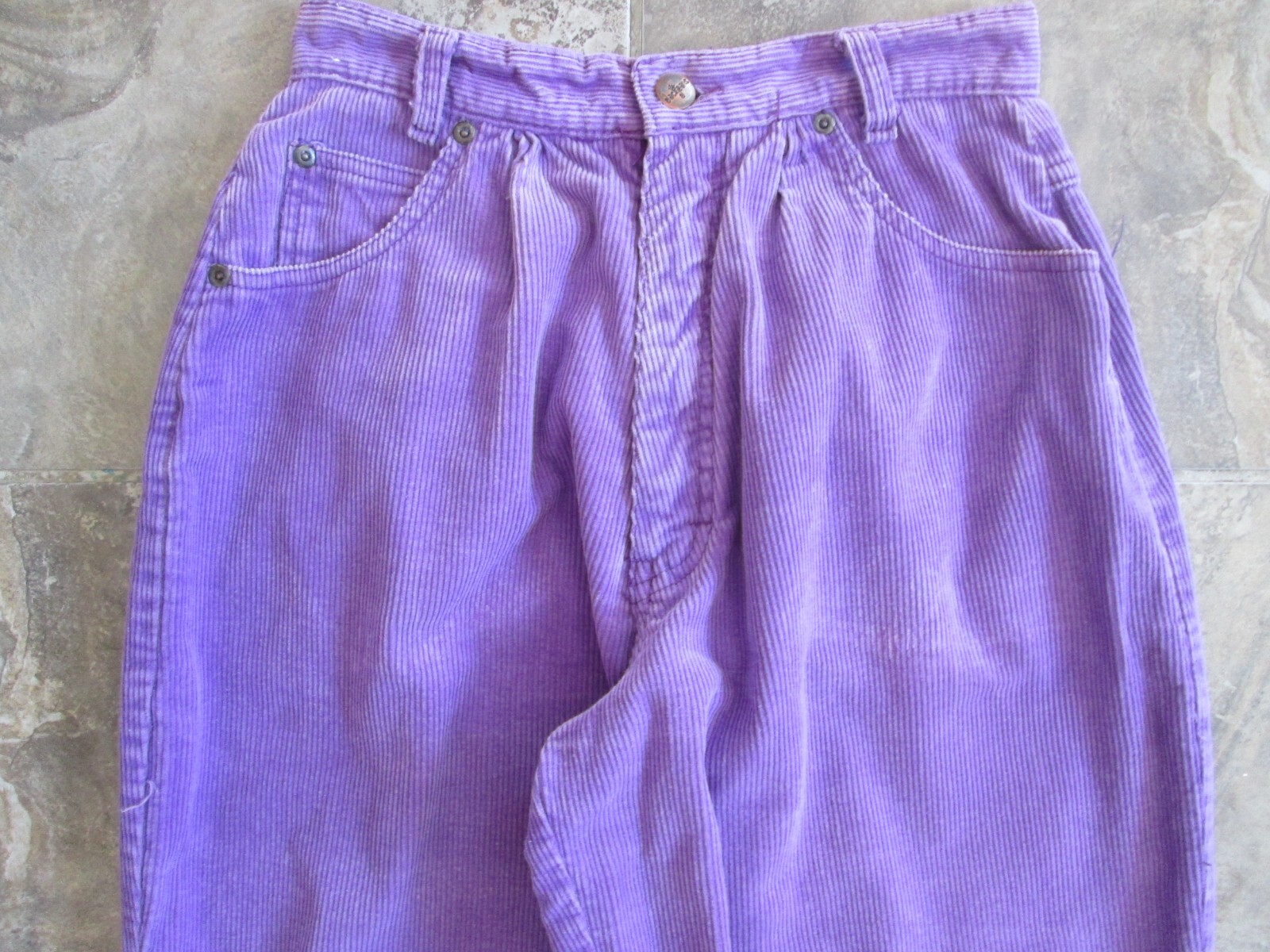 Vintage Jackjeans Corduroy Pants 9 24×32 Mom Pleated High Waist Tapered Purple